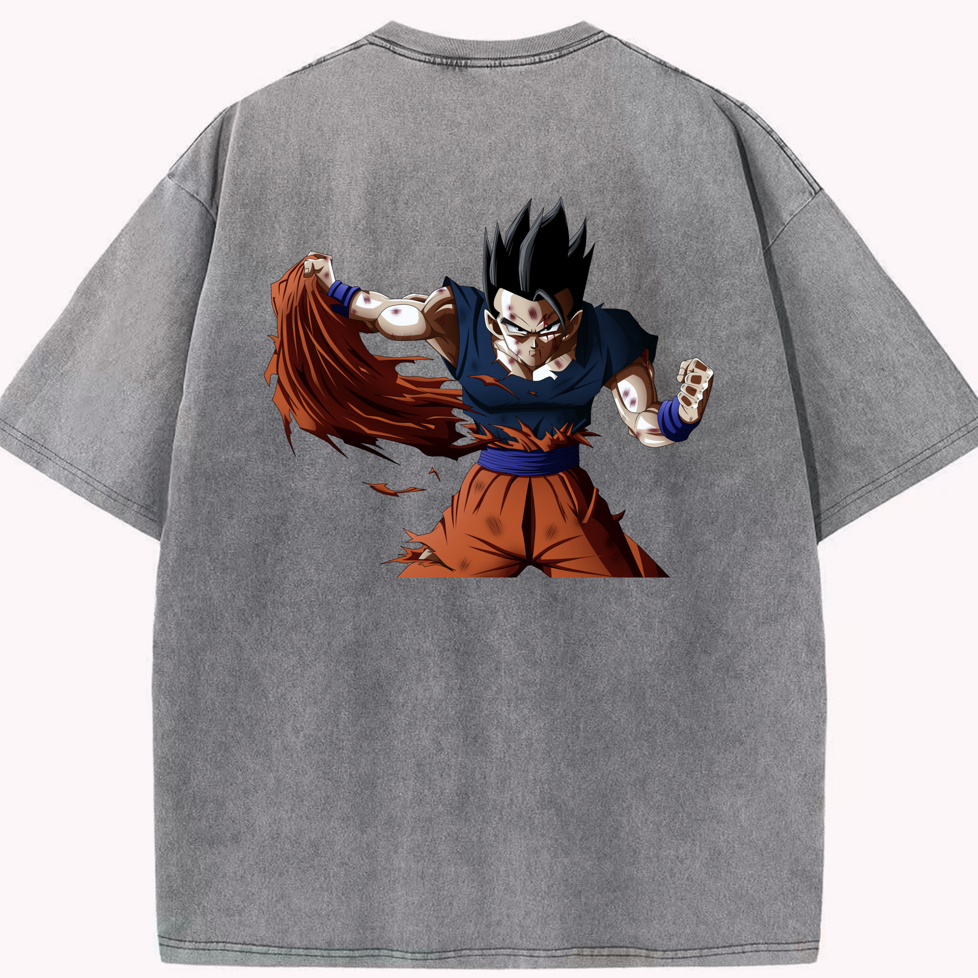 （画像用） ドラゴンボール ベジータ四世（Bejīta Yonsei）DRAGON BALL Vegeta IV 綿100% ヴィンテージ風 半袖Tシャツ（背面プリント）