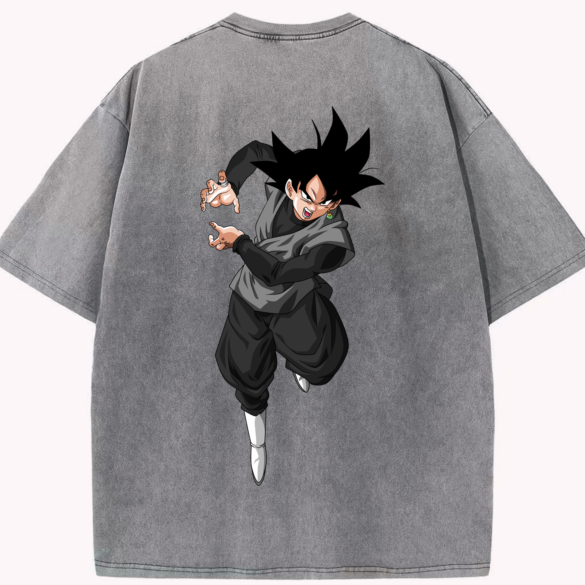 （画像用） ドラゴンボール ベジータ四世（Bejīta Yonsei）DRAGON BALL Vegeta IV 綿100% ヴィンテージ風 半袖Tシャツ（背面プリント）