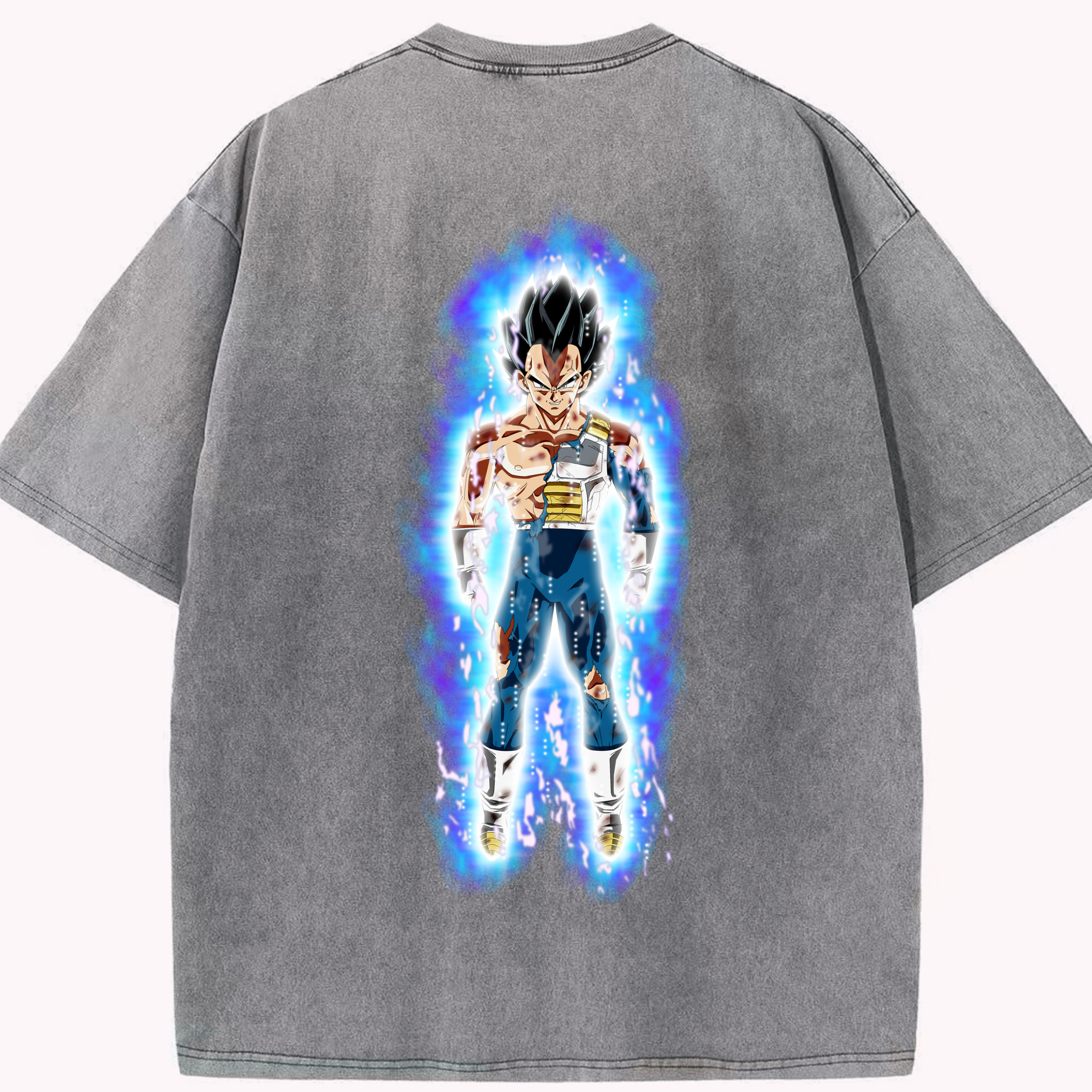 （画像用） ドラゴンボール ベジータ四世（Bejīta Yonsei）DRAGON BALL Vegeta IV 綿100% ヴィンテージ風 半袖Tシャツ（背面プリント）