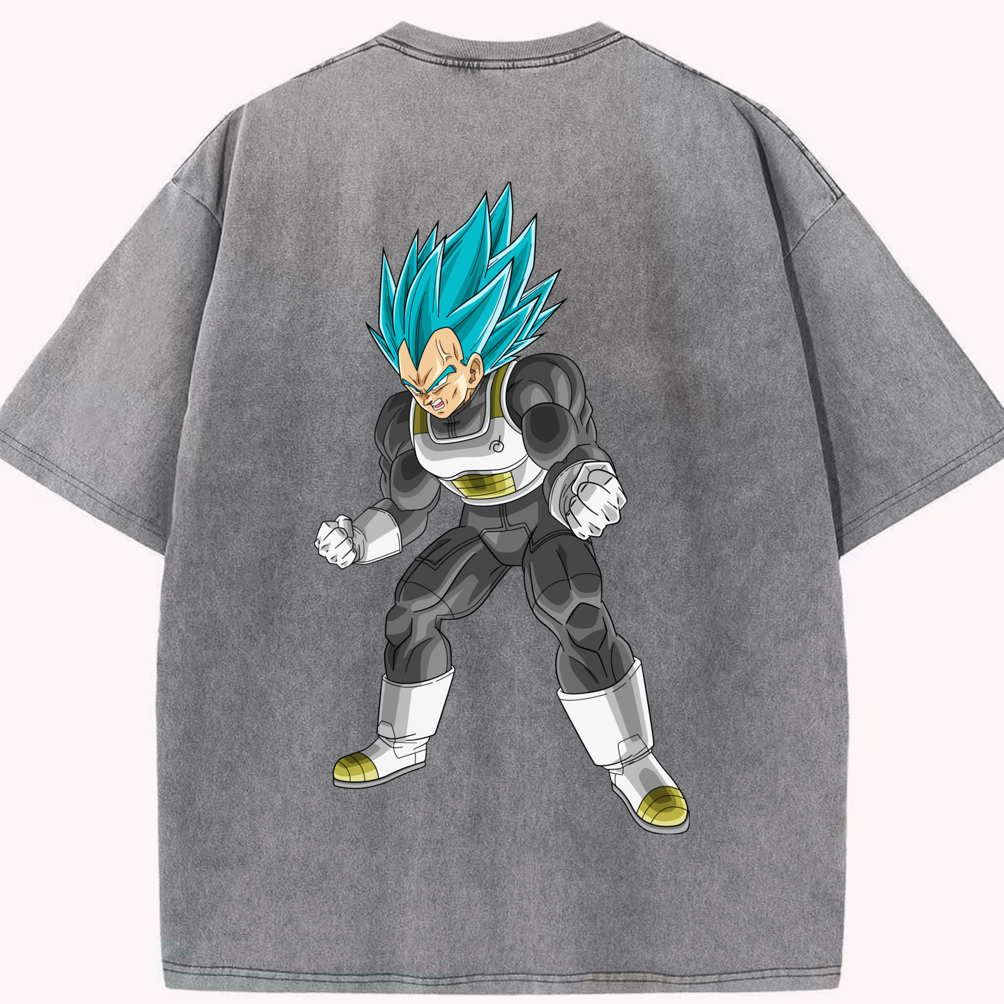 （画像用） ドラゴンボール ベジータ四世（Bejīta Yonsei）DRAGON BALL Vegeta IV 綿100% ヴィンテージ風 半袖Tシャツ（背面プリント）
