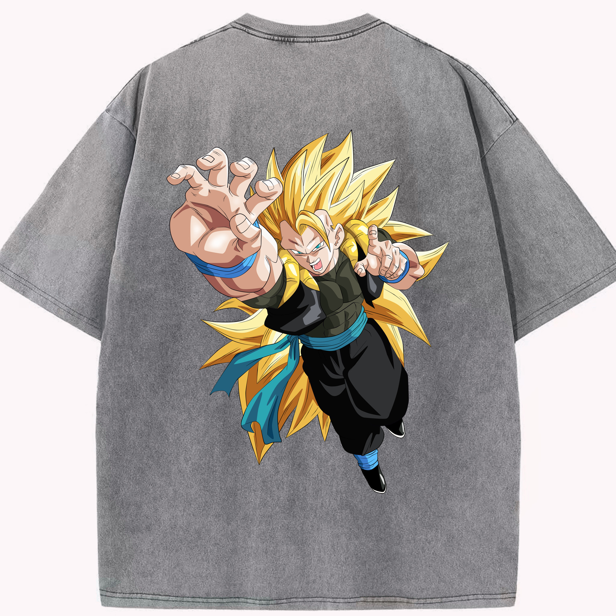 （画像用） ドラゴンボール ベジータ四世（Bejīta Yonsei）DRAGON BALL Vegeta IV 綿100% ヴィンテージ風 半袖Tシャツ（背面プリント）