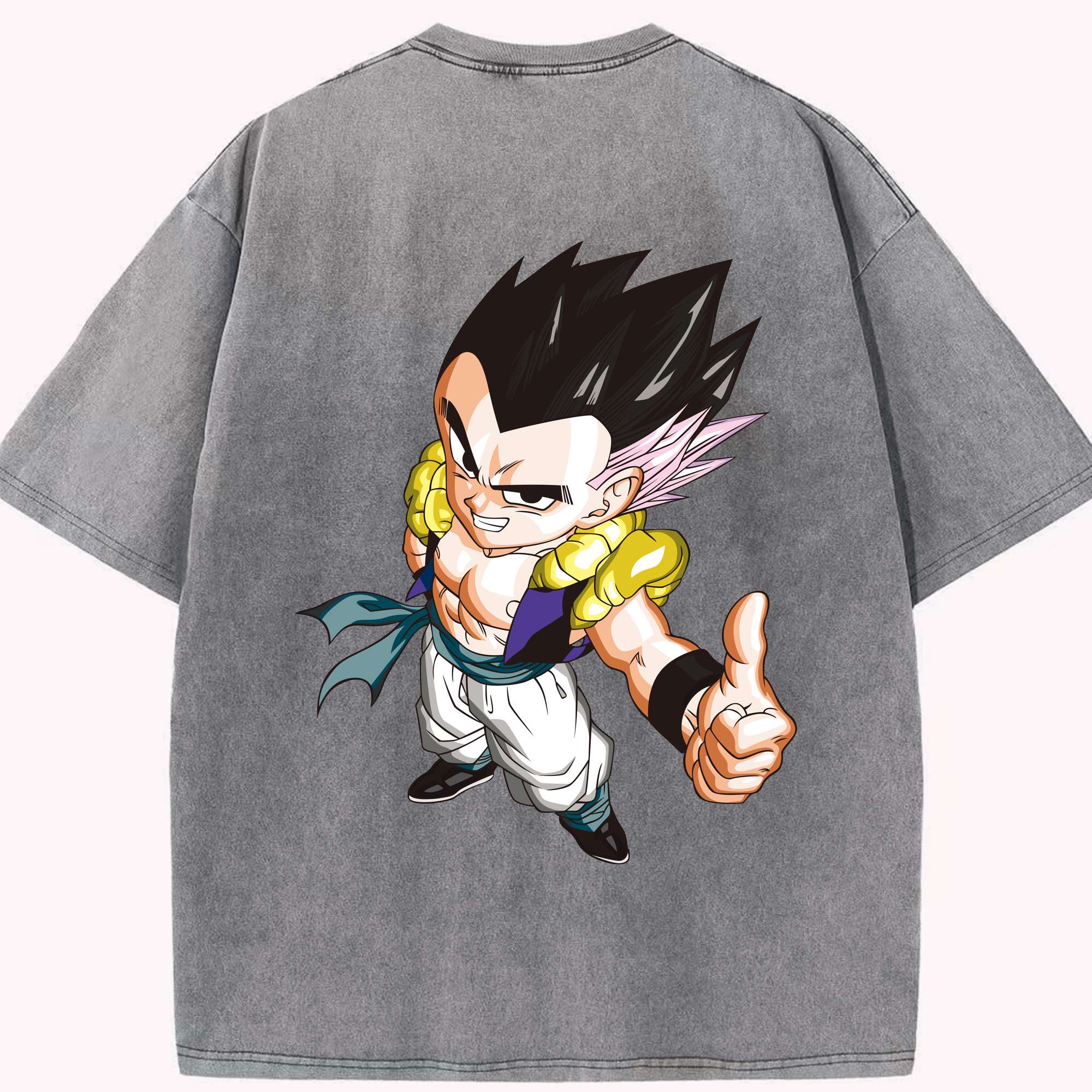 （画像用） ドラゴンボール ベジータ四世（Bejīta Yonsei）DRAGON BALL Vegeta IV 綿100% ヴィンテージ風 半袖Tシャツ（背面プリント）