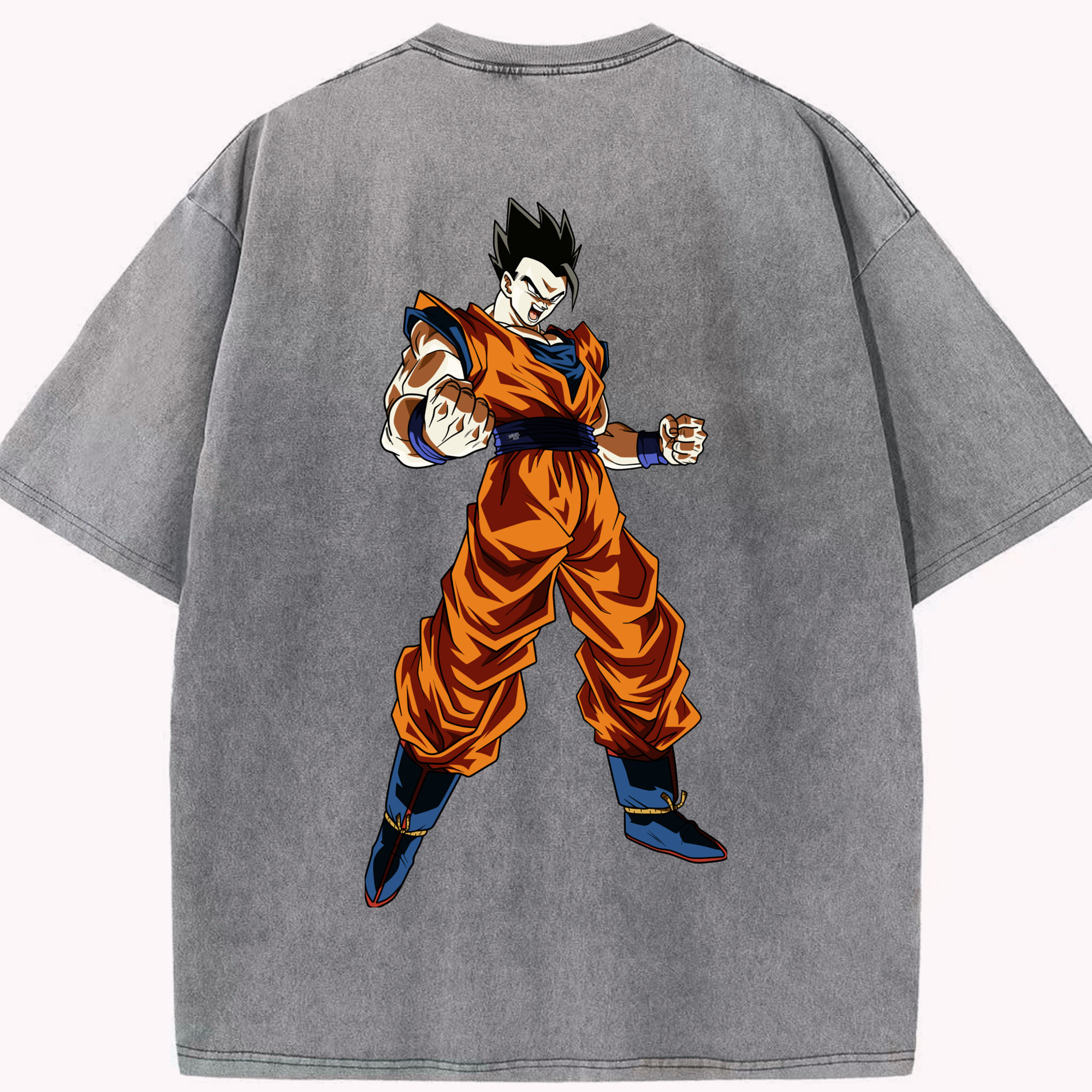 （画像用） ドラゴンボール 孫 悟飯（そんごはん）DRAGON BALL Son Gohan 綿100% ヴィンテージ風 半袖Tシャツ（背面プリント）