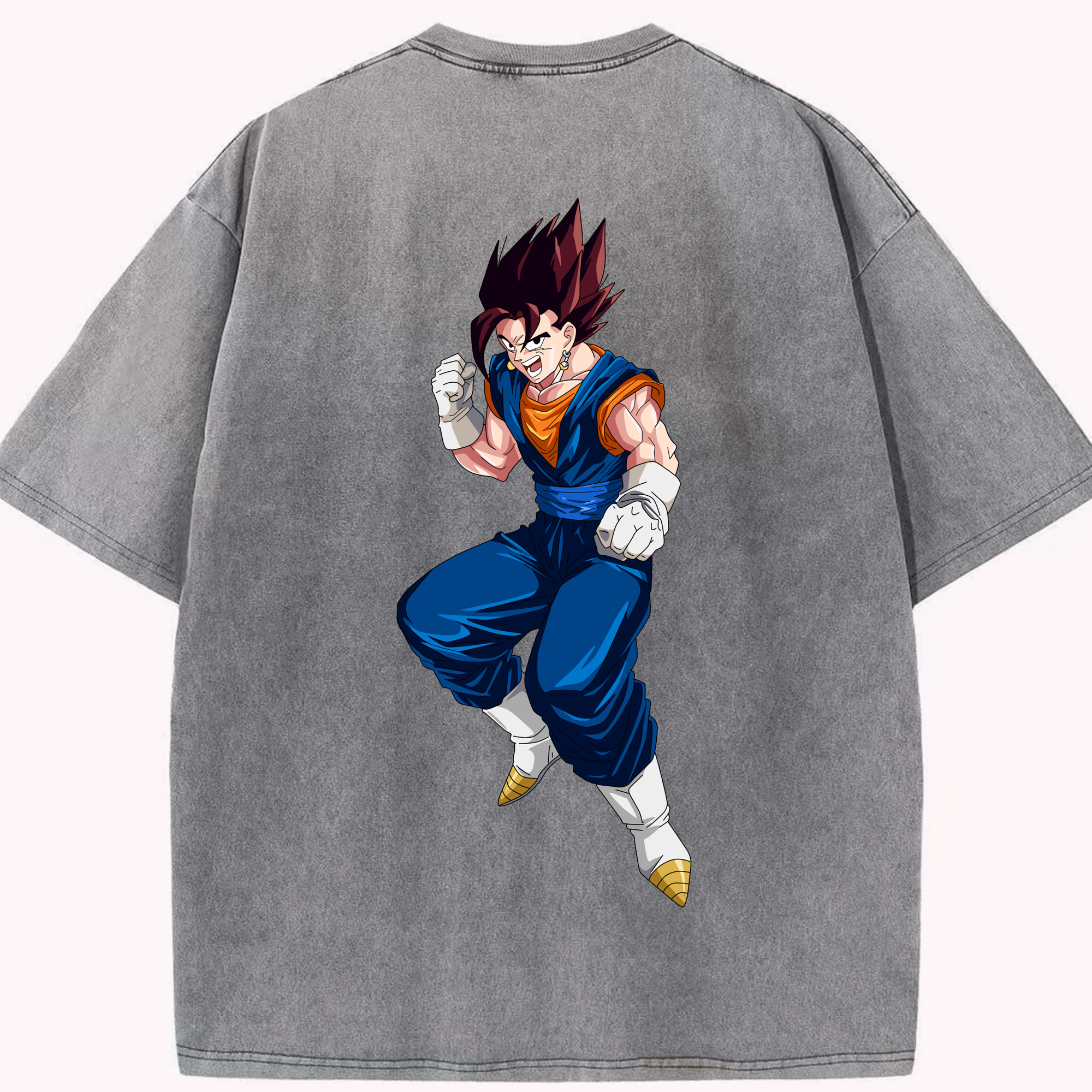 （画像用） ドラゴンボール 孫 悟飯（そんごはん）DRAGON BALL Son Gohan 綿100% ヴィンテージ風 半袖Tシャツ（背面プリント）