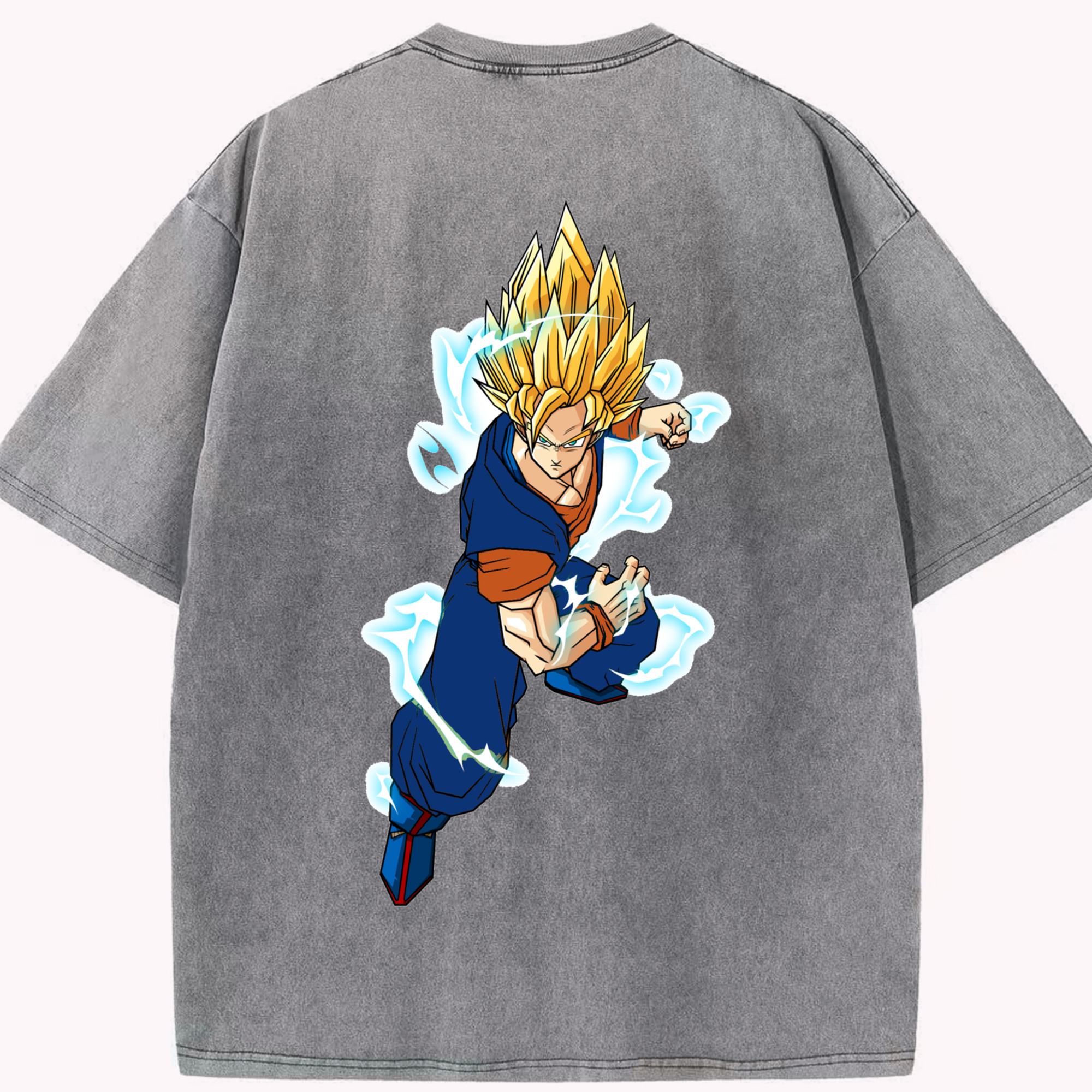 （画像用） ドラゴンボール 孫 悟飯（そんごはん）DRAGON BALL Son Gohan 綿100% ヴィンテージ風 半袖Tシャツ（背面プリント）