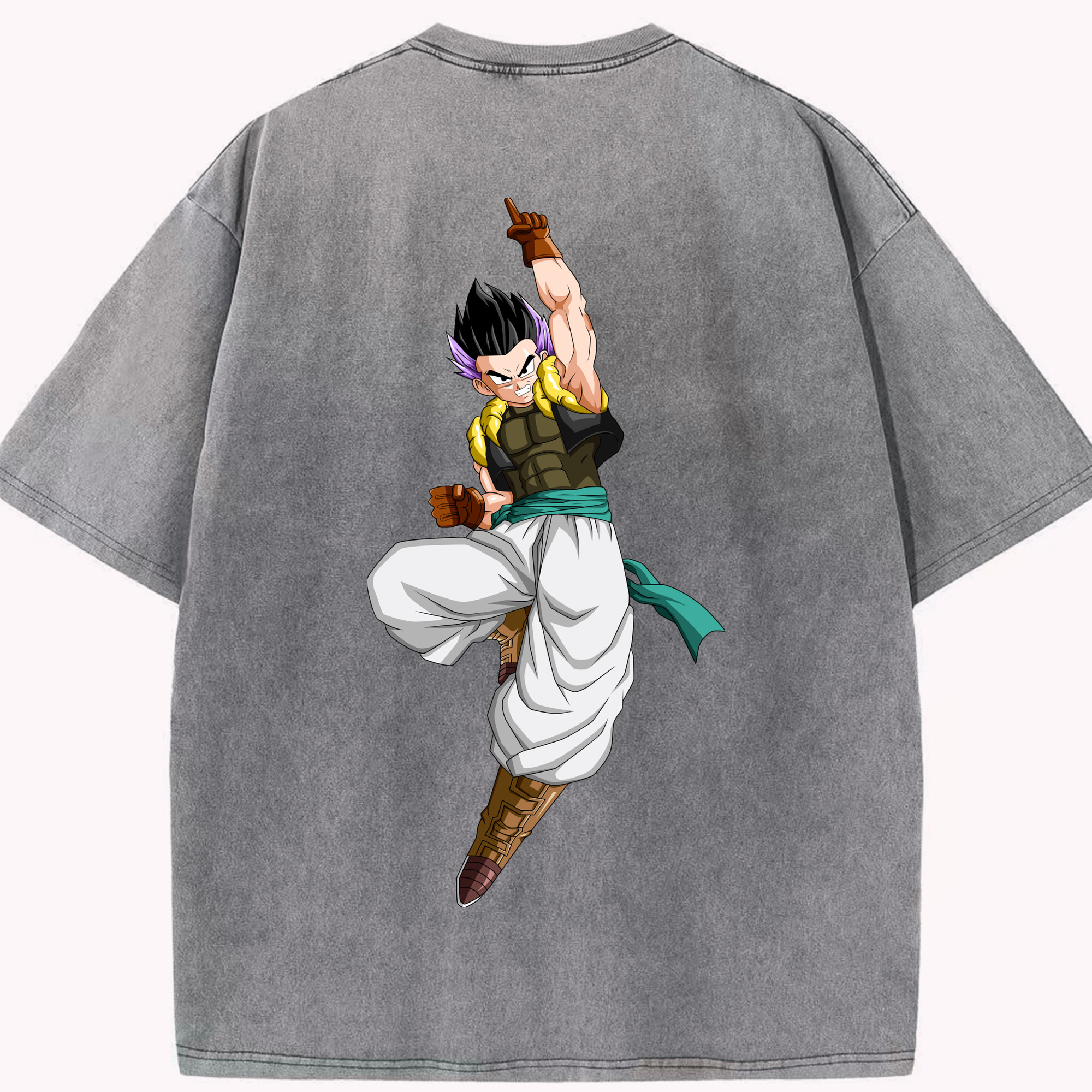 （画像用） ドラゴンボール 孫 悟飯（そんごはん）DRAGON BALL Son Gohan 綿100% ヴィンテージ風 半袖Tシャツ（背面プリント）
