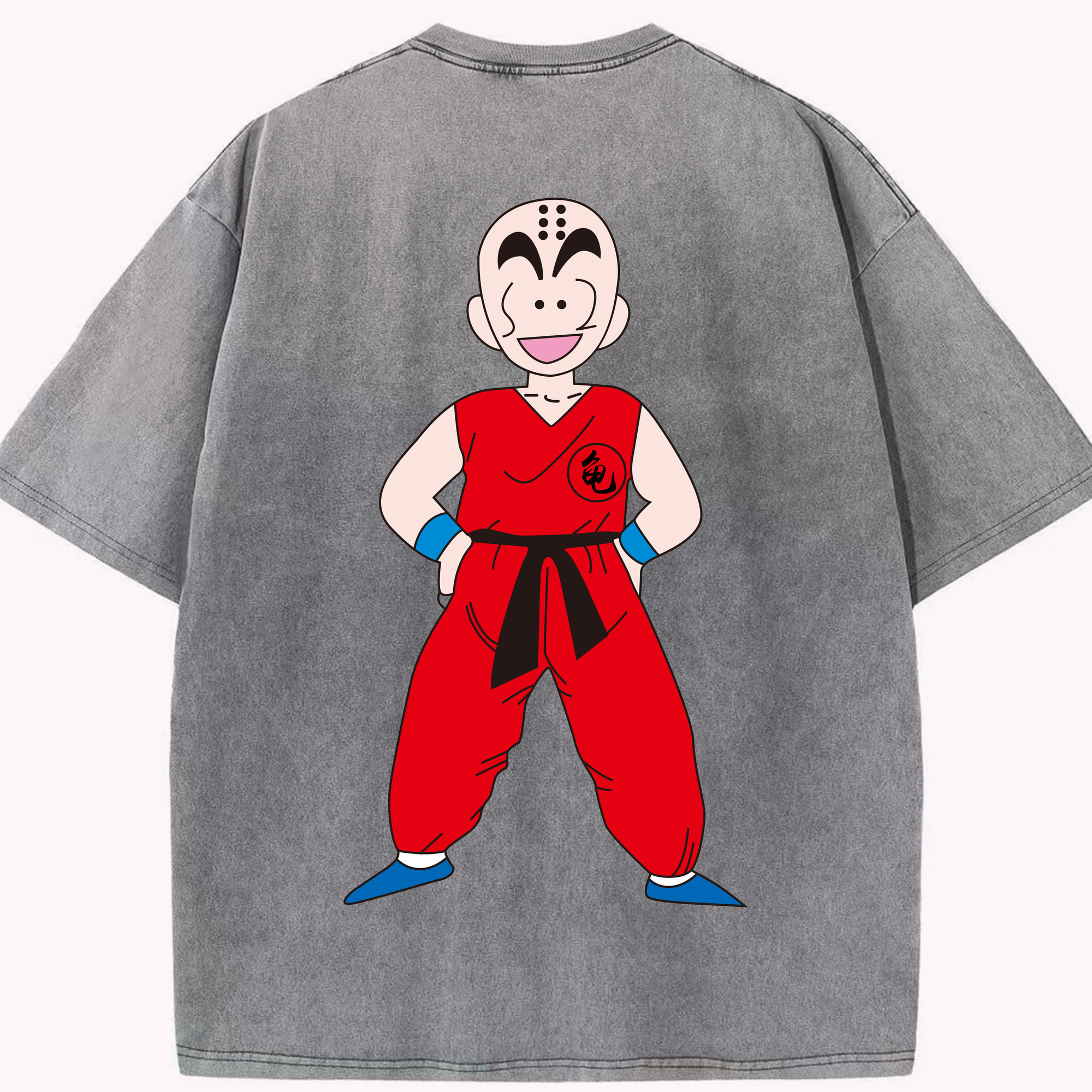 （画像用） ドラゴンボール クリリン DRAGON BALL krillin 綿100% ヴィンテージ風 半袖Tシャツ（背面プリント）