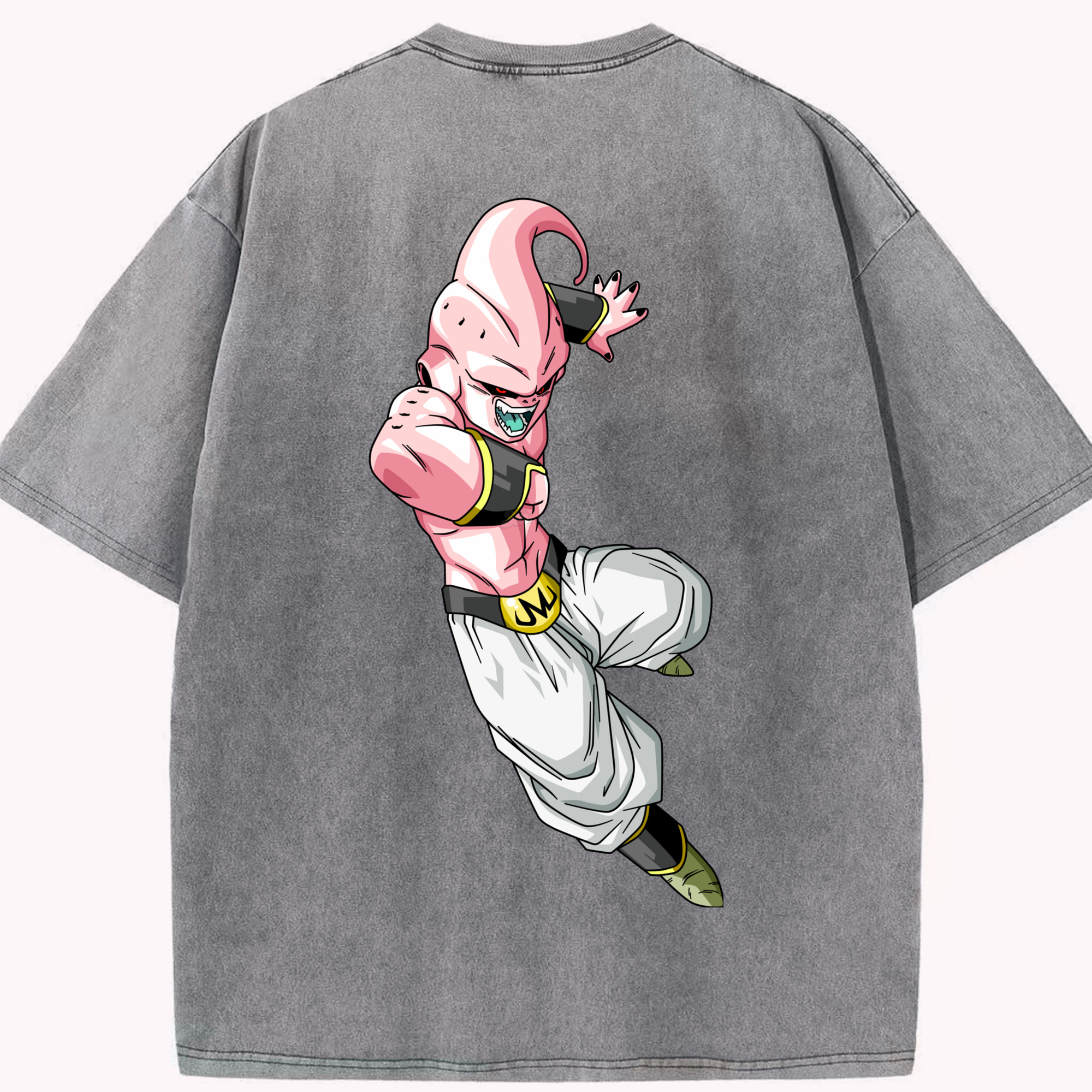 ドラゴンボール 魔人ブウ DRAGON BALL Majin Buu 綿100% ヴィンテージ風 半袖Tシャツ（背面プリント）