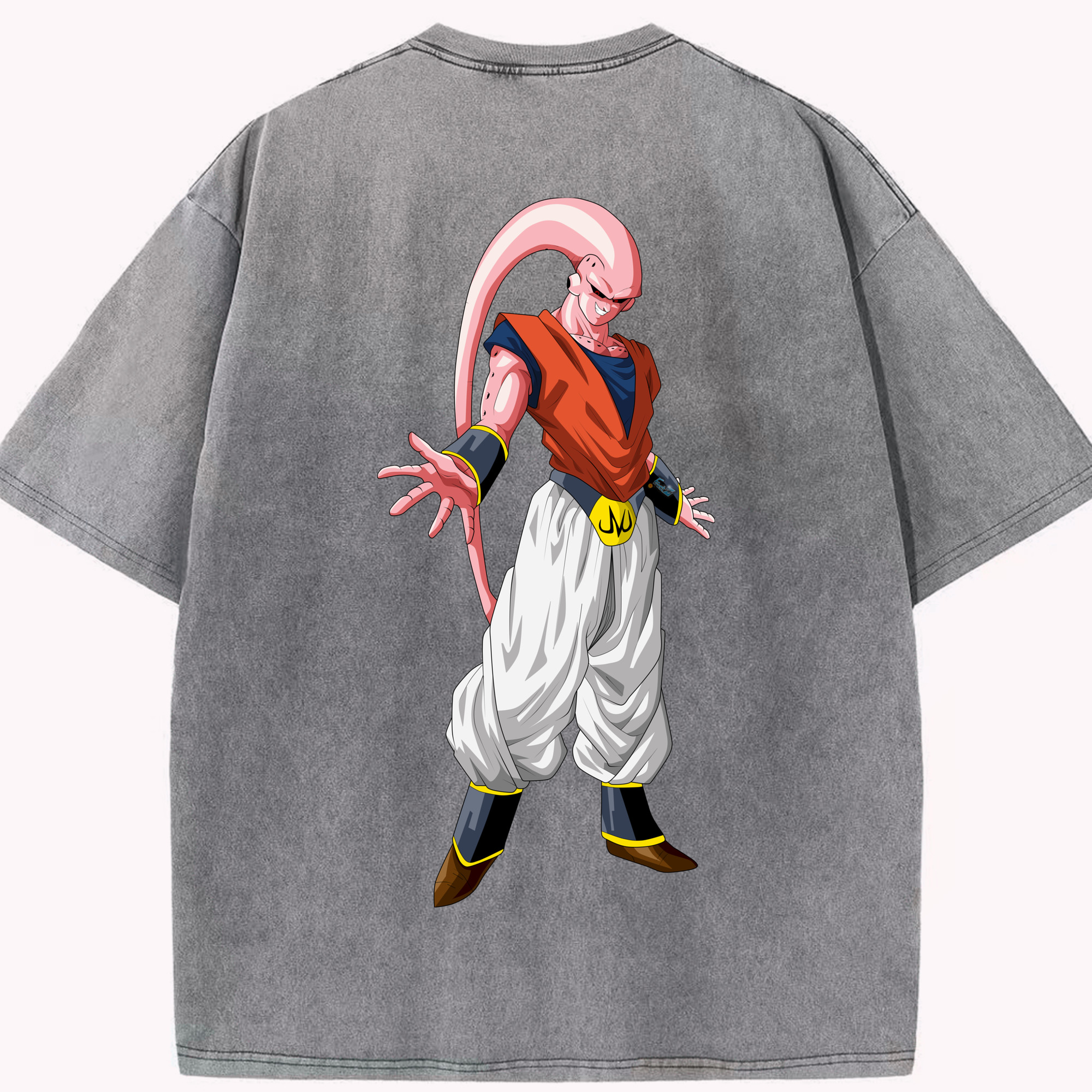 （画像用） ドラゴンボール 魔人ブウ DRAGON BALL Majin Buu 綿100% ヴィンテージ風 半袖Tシャツ（背面プリント）