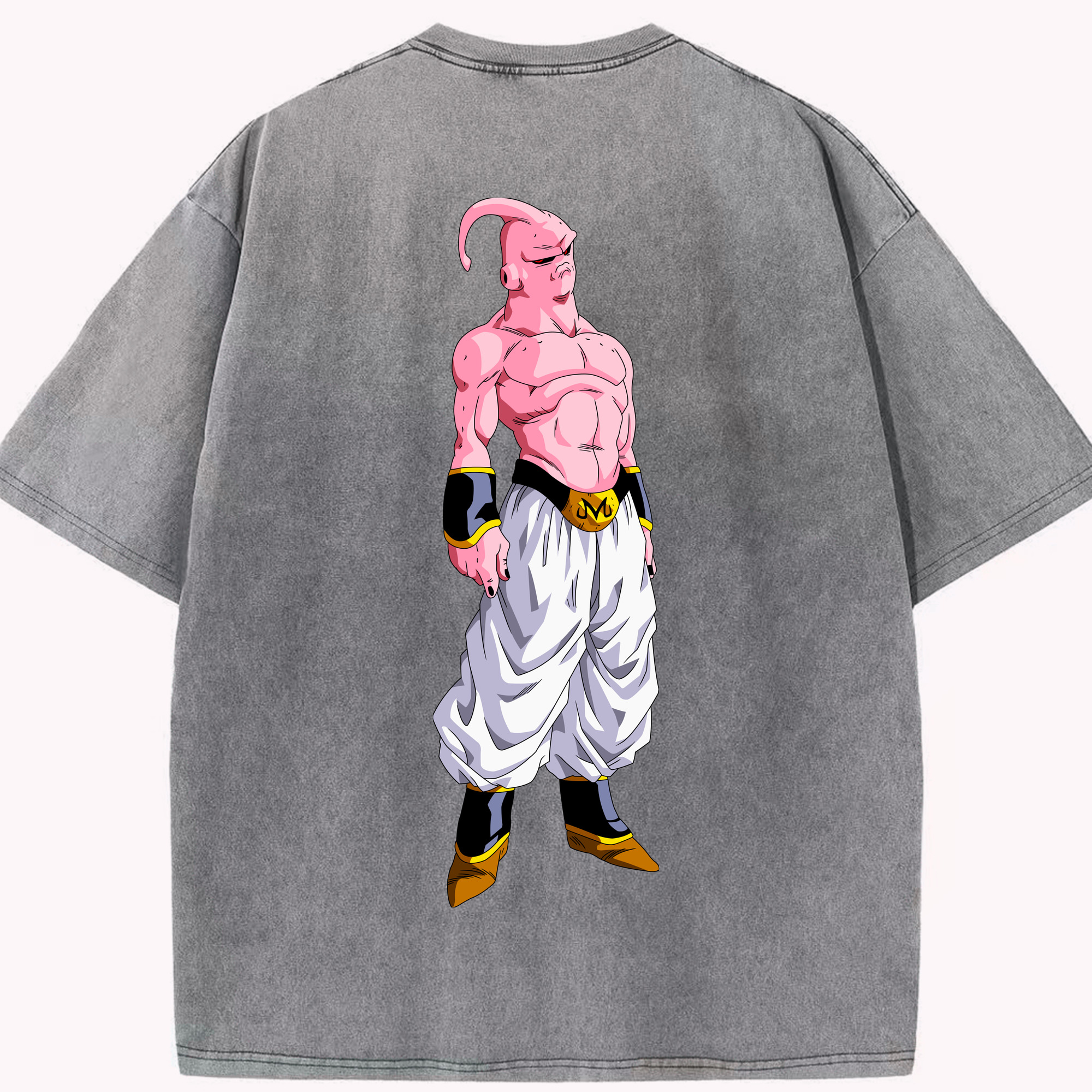 （画像用） ドラゴンボール 魔人ブウ DRAGON BALL Majin Buu 綿100% ヴィンテージ風 半袖Tシャツ（背面プリント）