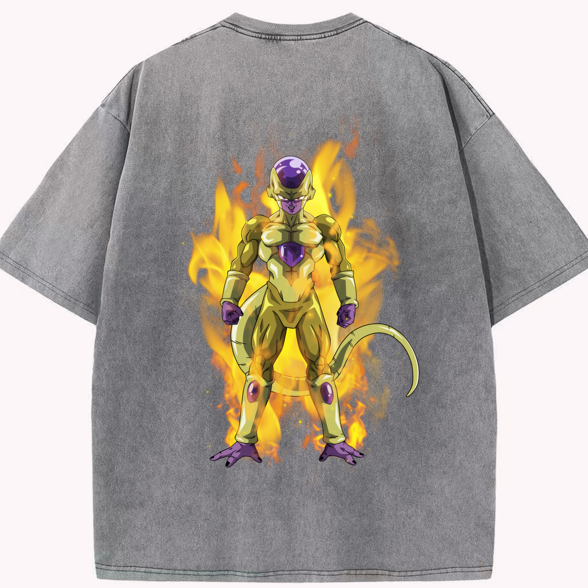 （画像用） ドラゴンボール フリーザ DRAGON BALL Frieza 綿100% ヴィンテージ風 半袖Tシャツ（背面プリント）