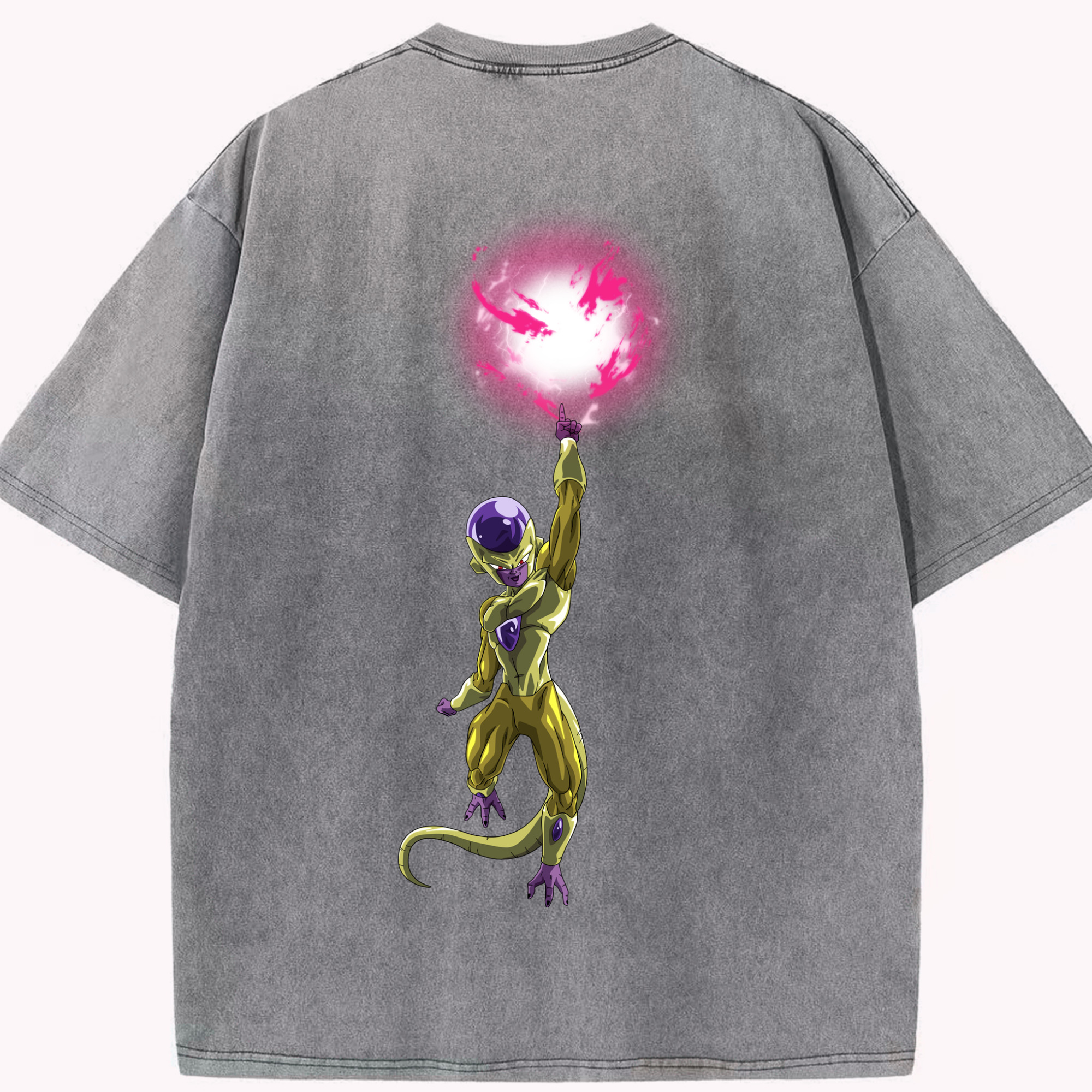 （画像用） ドラゴンボール フリーザ DRAGON BALL Frieza 綿100% ヴィンテージ風 半袖Tシャツ（背面プリント）