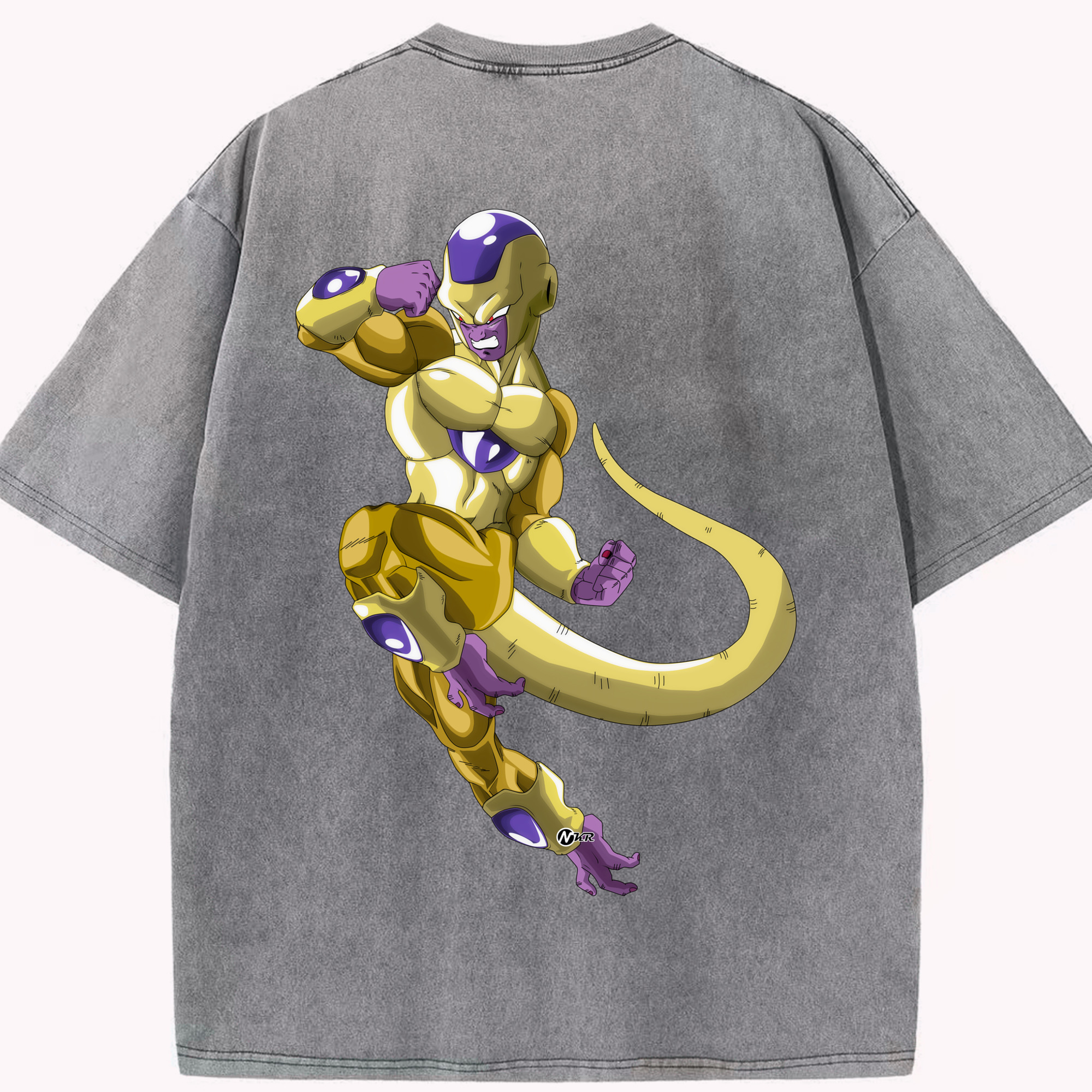 （画像用） ドラゴンボール フリーザ DRAGON BALL Frieza 綿100% ヴィンテージ風 半袖Tシャツ（背面プリント）