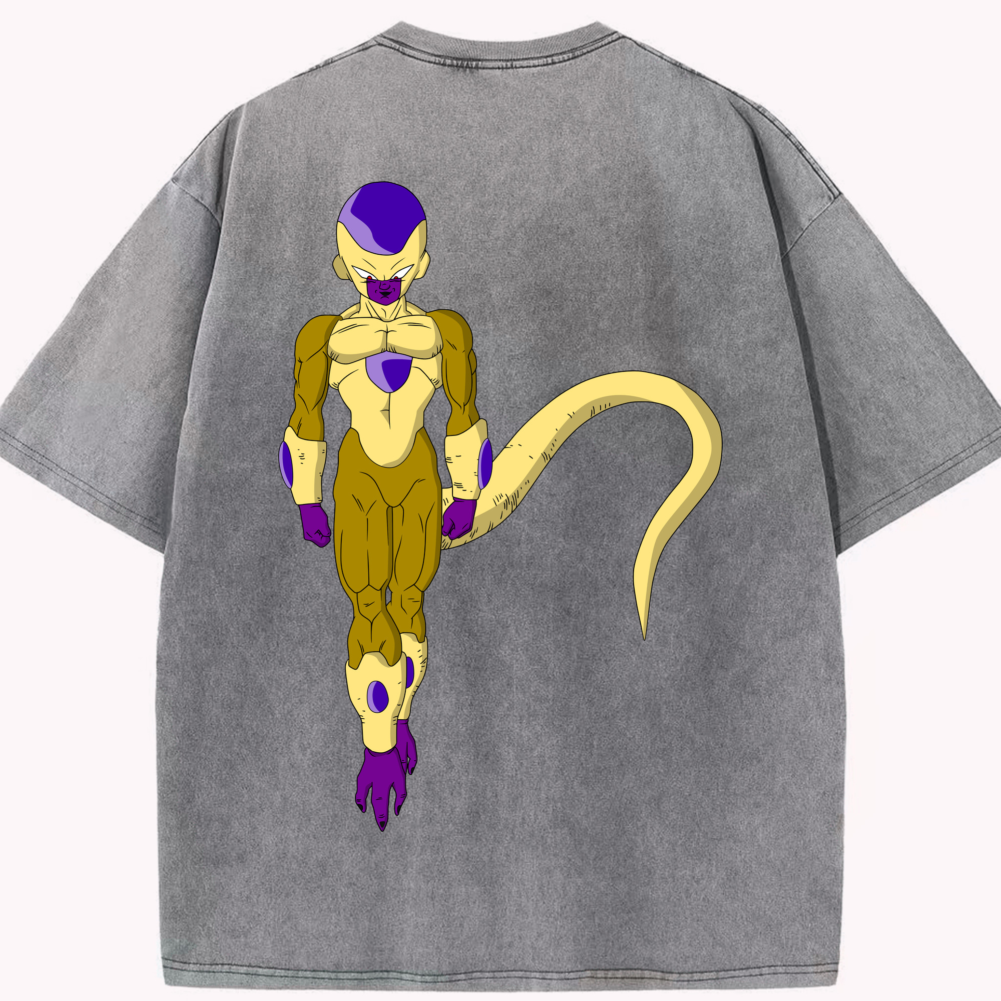 （画像用） ドラゴンボール フリーザ DRAGON BALL Frieza 綿100% ヴィンテージ風 半袖Tシャツ（背面プリント）