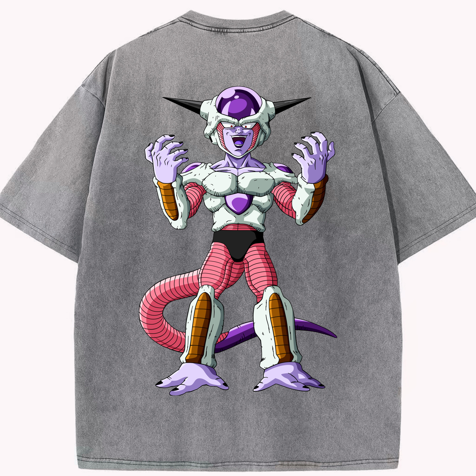 （画像用） ドラゴンボール フリーザ DRAGON BALL Frieza 綿100% ヴィンテージ風 半袖Tシャツ（背面プリント）