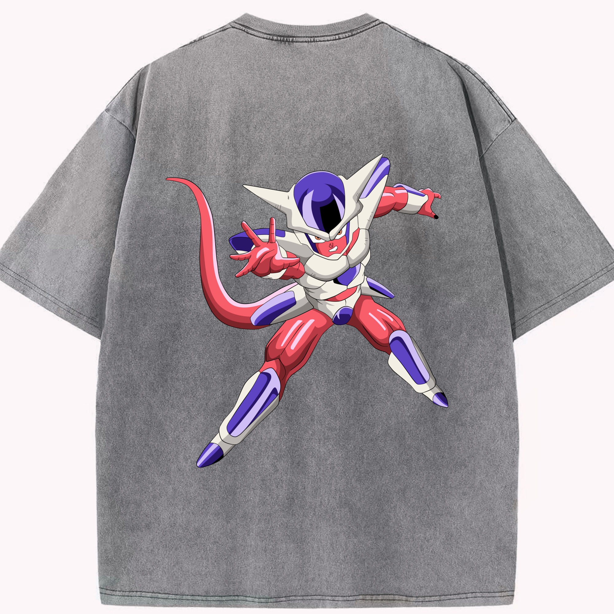 （画像用） ドラゴンボール フリーザ DRAGON BALL Frieza 綿100% ヴィンテージ風 半袖Tシャツ（背面プリント）
