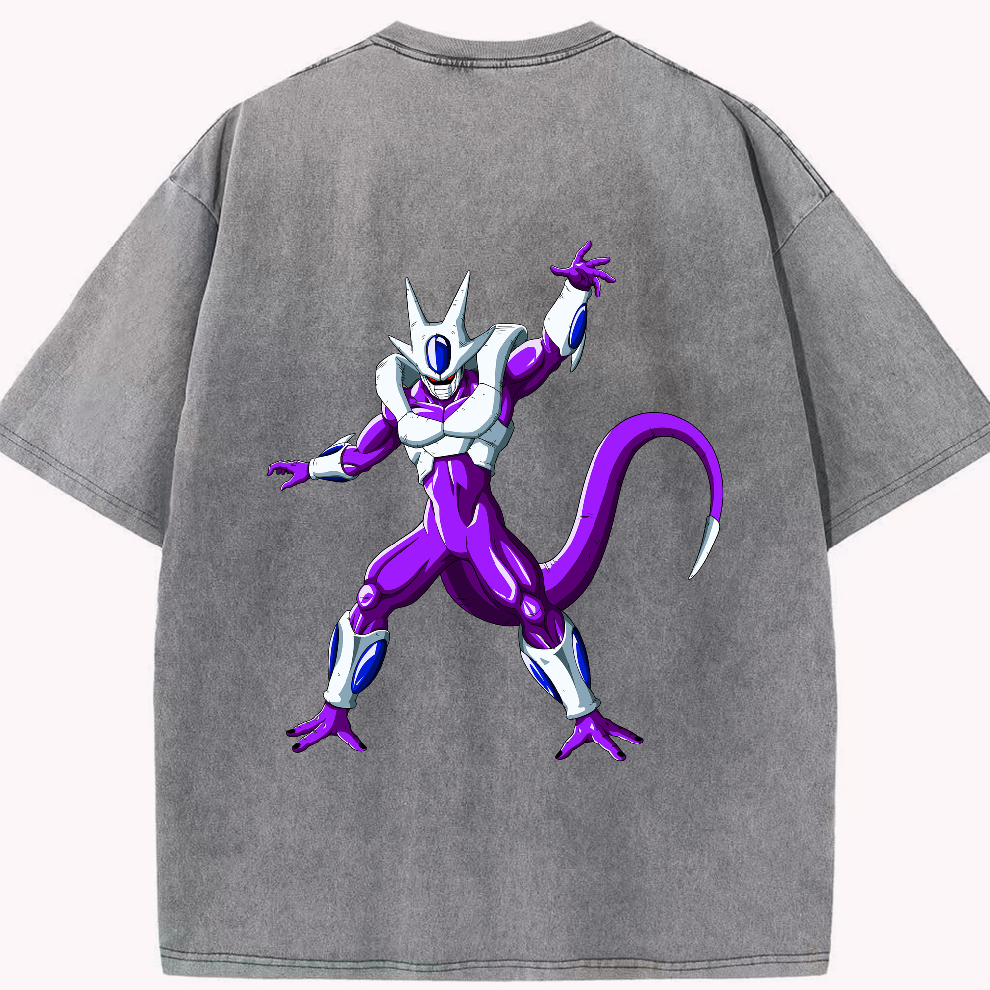 （画像用） ドラゴンボール クウラ DRAGON BALL Cooler Coora 綿100% ヴィンテージ風 半袖Tシャツ（背面プリント）