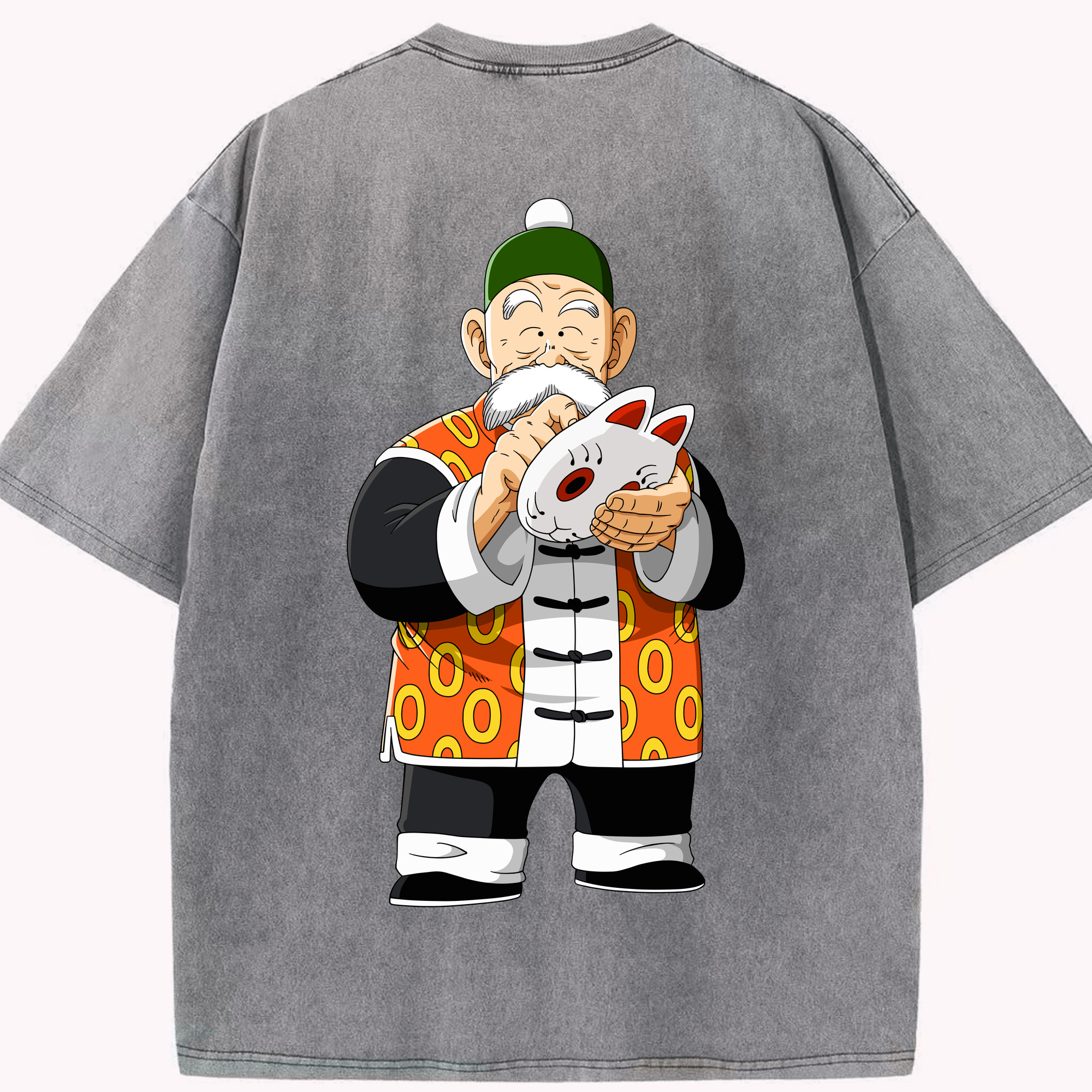 （画像用） ドラゴンボール 亀仙人（かめせんにん） DRAGON BALL Master Roshi Kame Sennin 綿100% ヴィンテージ風 半袖Tシャツ（背面プリント）