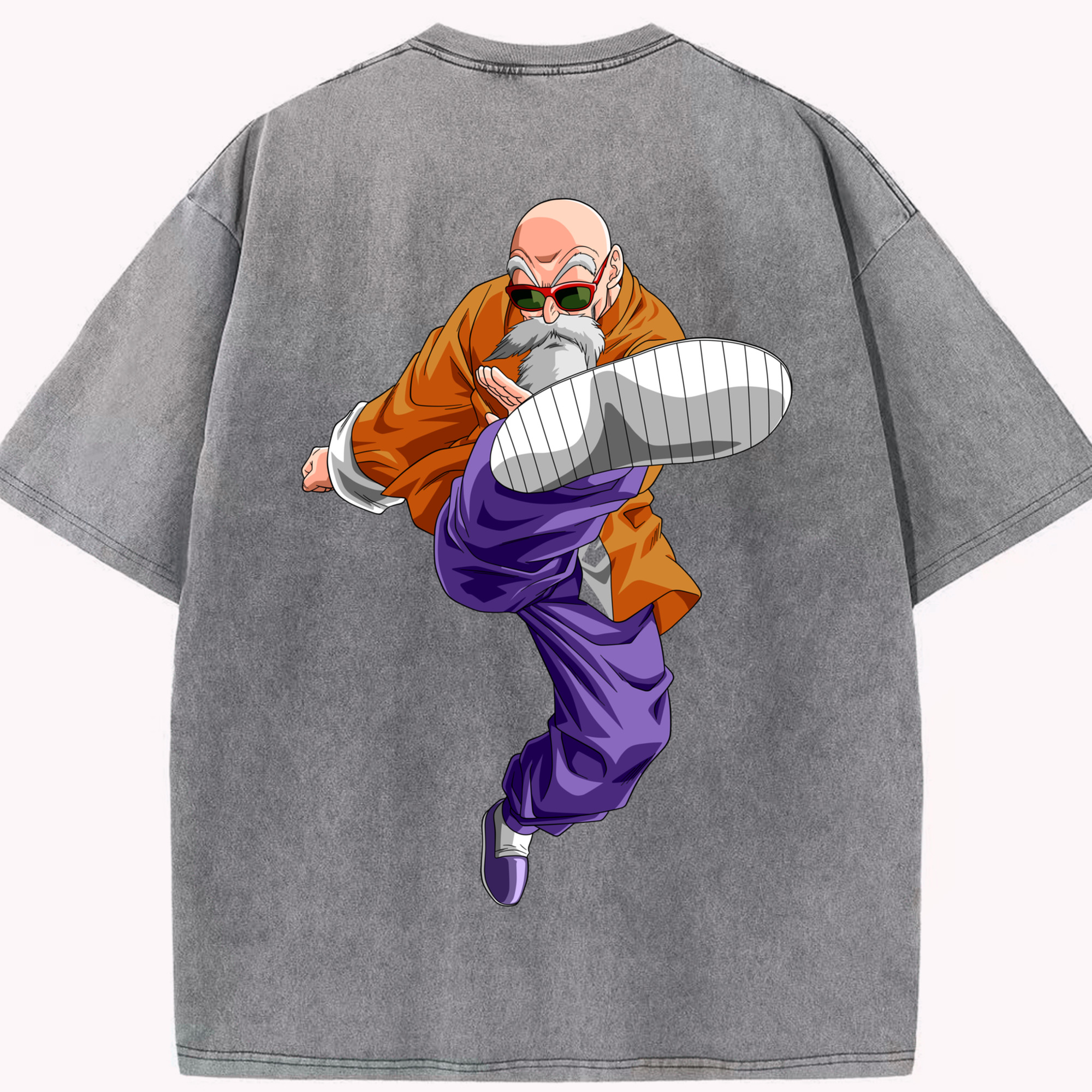 （画像用） ドラゴンボール 亀仙人（かめせんにん） DRAGON BALL Master Roshi Kame Sennin 綿100% ヴィンテージ風 半袖Tシャツ（背面プリント）