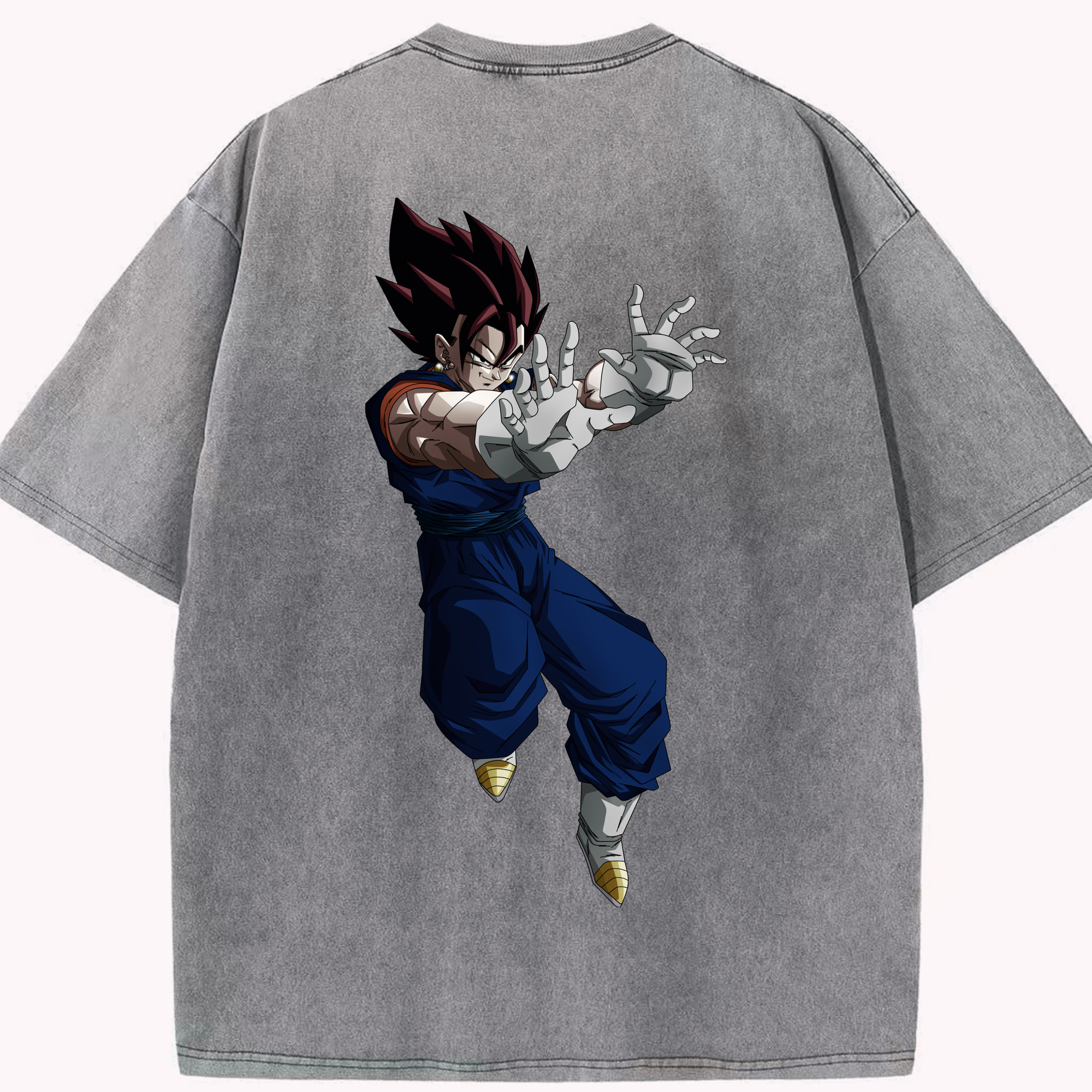（画像用） ドラゴンボール ベジット DRAGON BALL Vegetto 綿100% ヴィンテージ風 半袖Tシャツ（背面プリント）