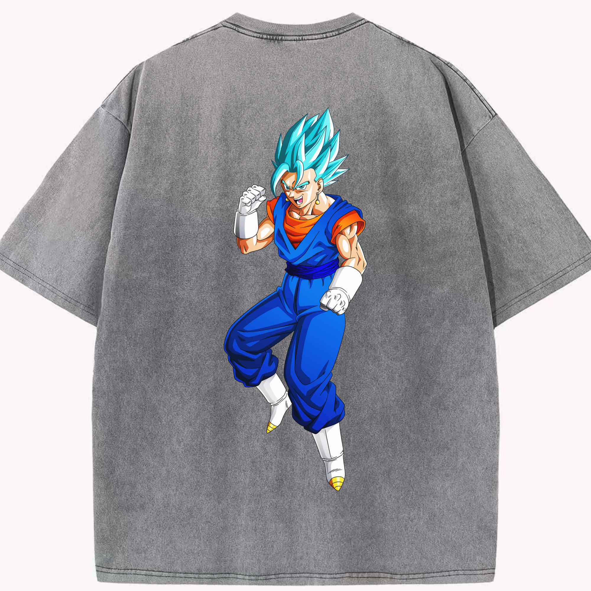 （画像用） ドラゴンボール ベジット DRAGON BALL Vegetto 綿100% ヴィンテージ風 半袖Tシャツ（背面プリント）