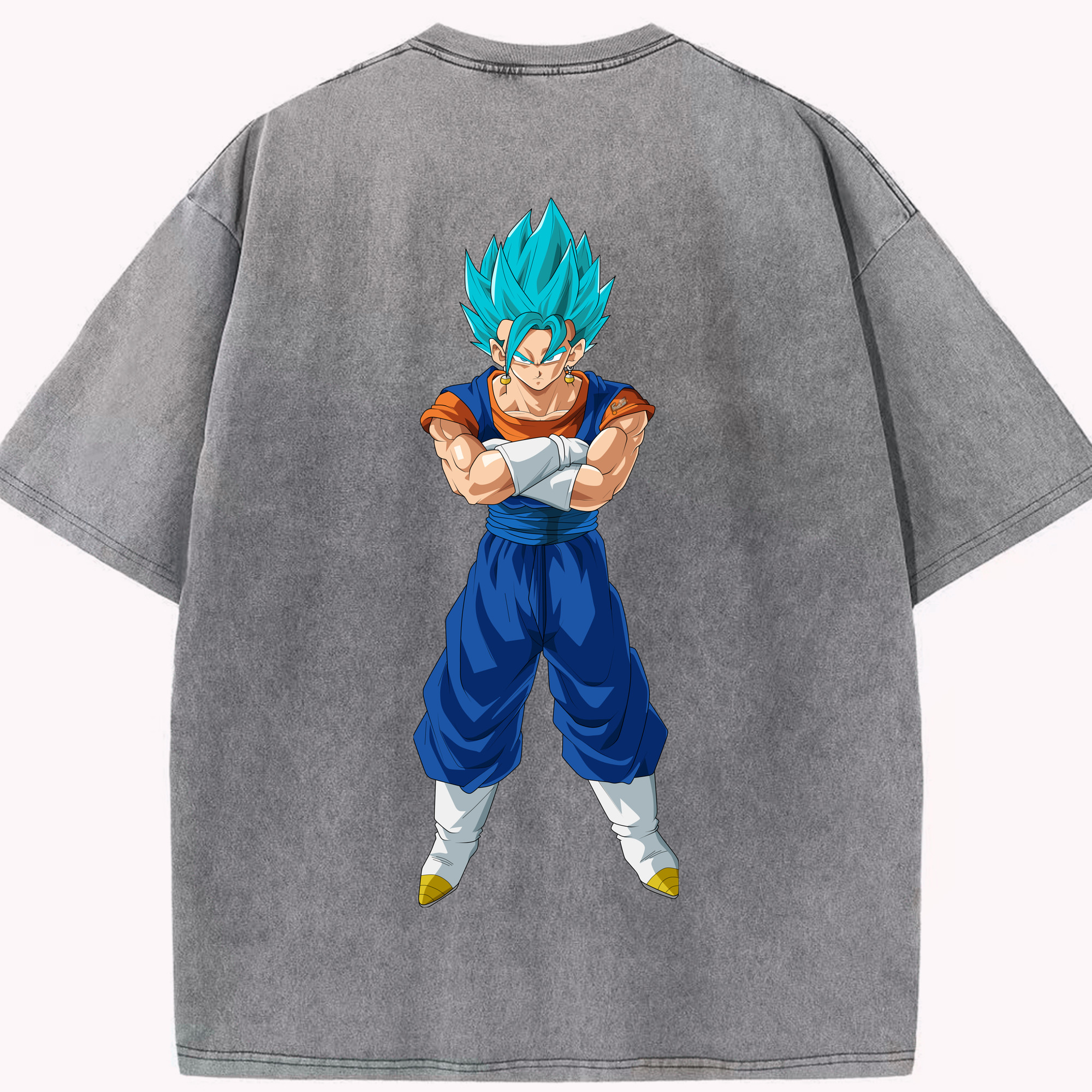 （画像用） ドラゴンボール ベジット DRAGON BALL Vegetto 綿100% ヴィンテージ風 半袖Tシャツ（背面プリント）
