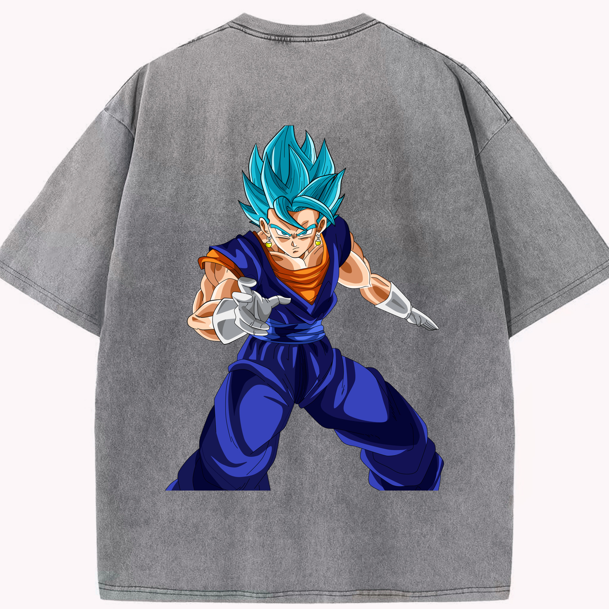（画像用） ドラゴンボール ベジット DRAGON BALL Vegetto 綿100% ヴィンテージ風 半袖Tシャツ（背面プリント）