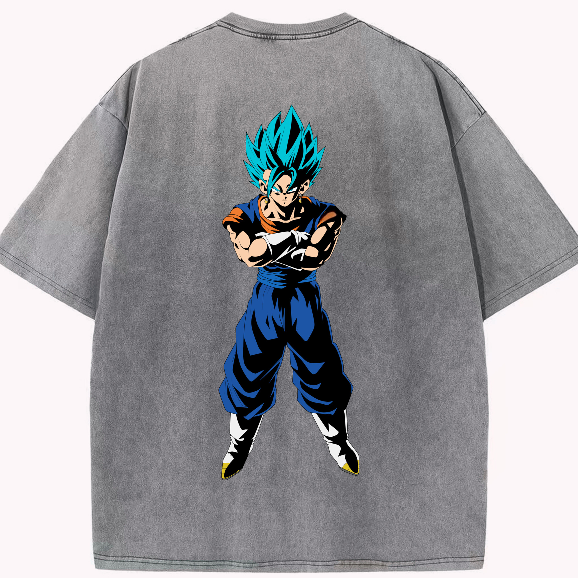 （画像用） ドラゴンボール ベジット DRAGON BALL Vegetto 綿100% ヴィンテージ風 半袖Tシャツ（背面プリント）