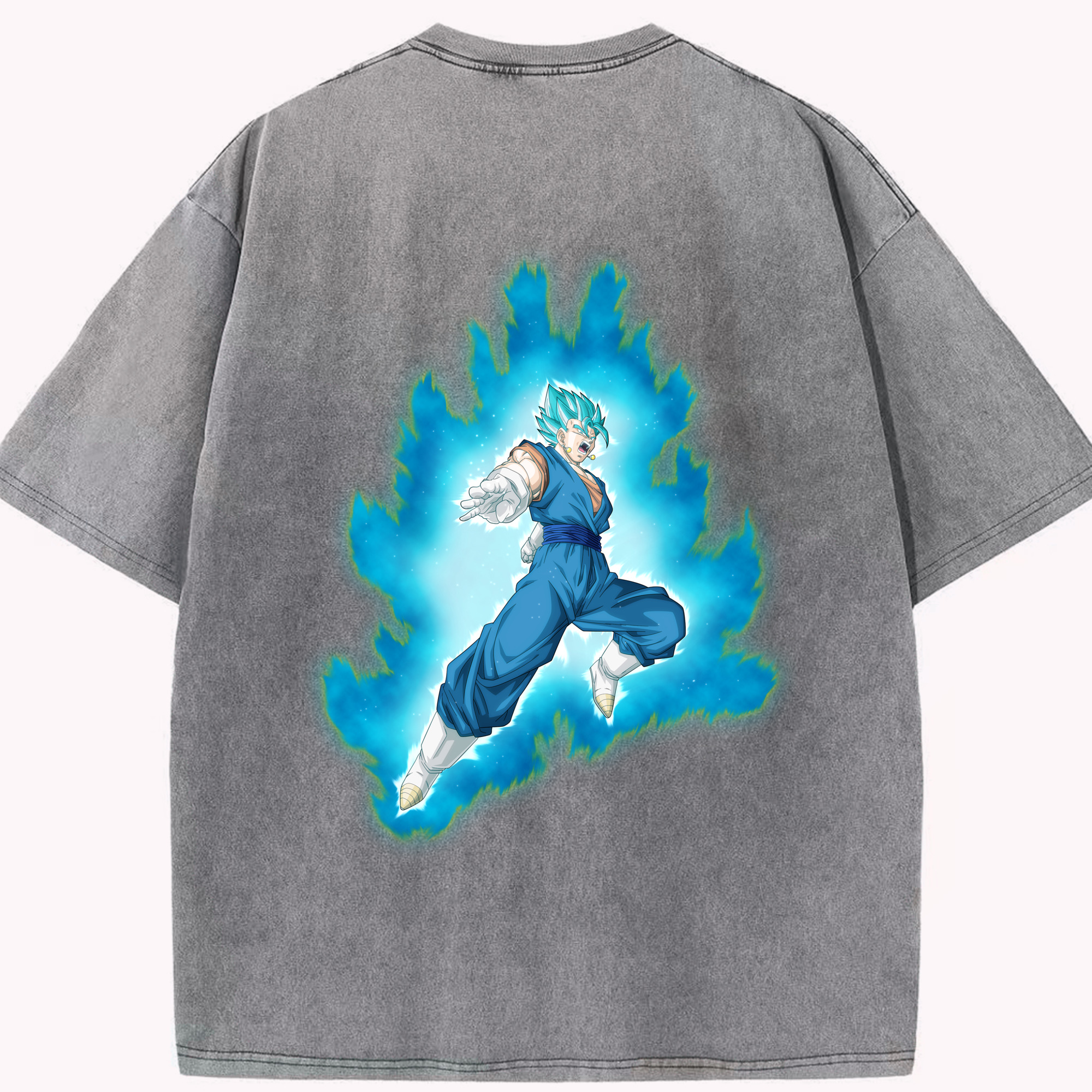 （画像用） ドラゴンボール ベジット DRAGON BALL Vegetto 綿100% ヴィンテージ風 半袖Tシャツ（背面プリント）