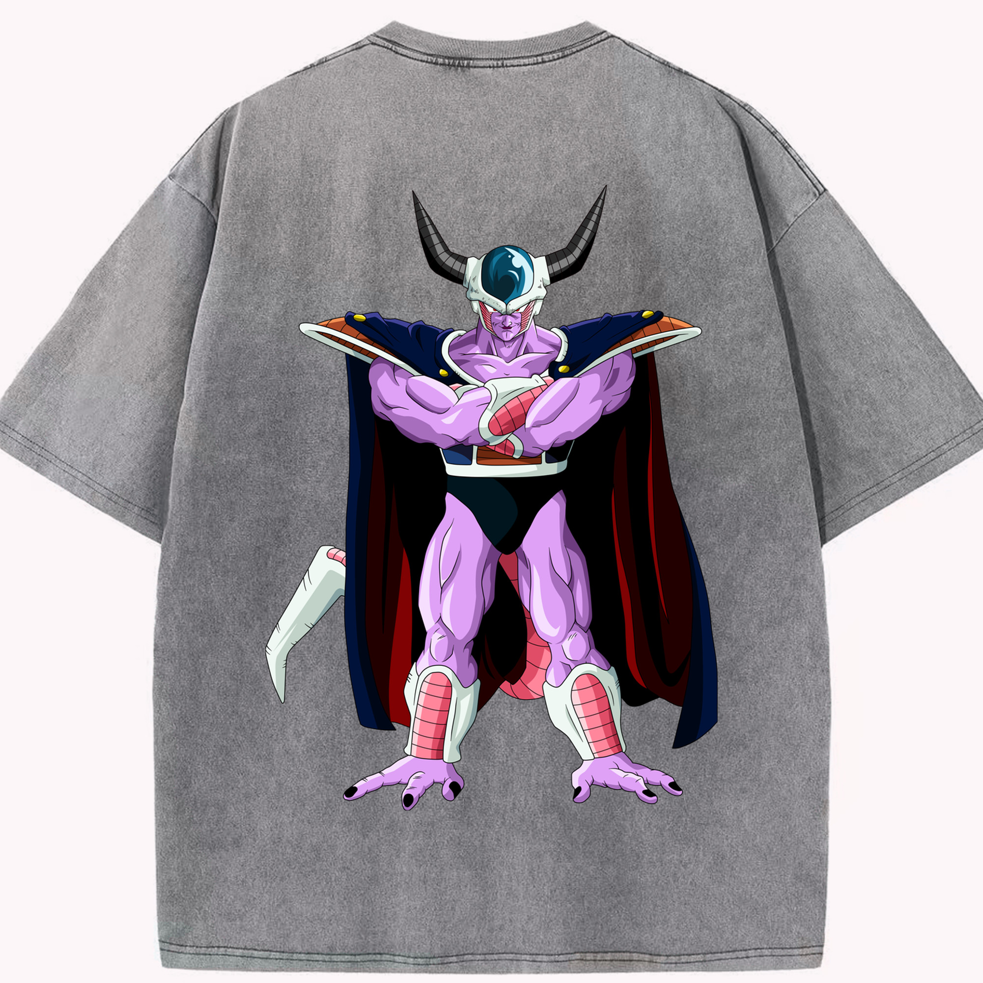 （画像用） ドラゴンボール コルド大王 DRAGON BALL King Cold 綿100% ヴィンテージ風 半袖Tシャツ（背面プリント）