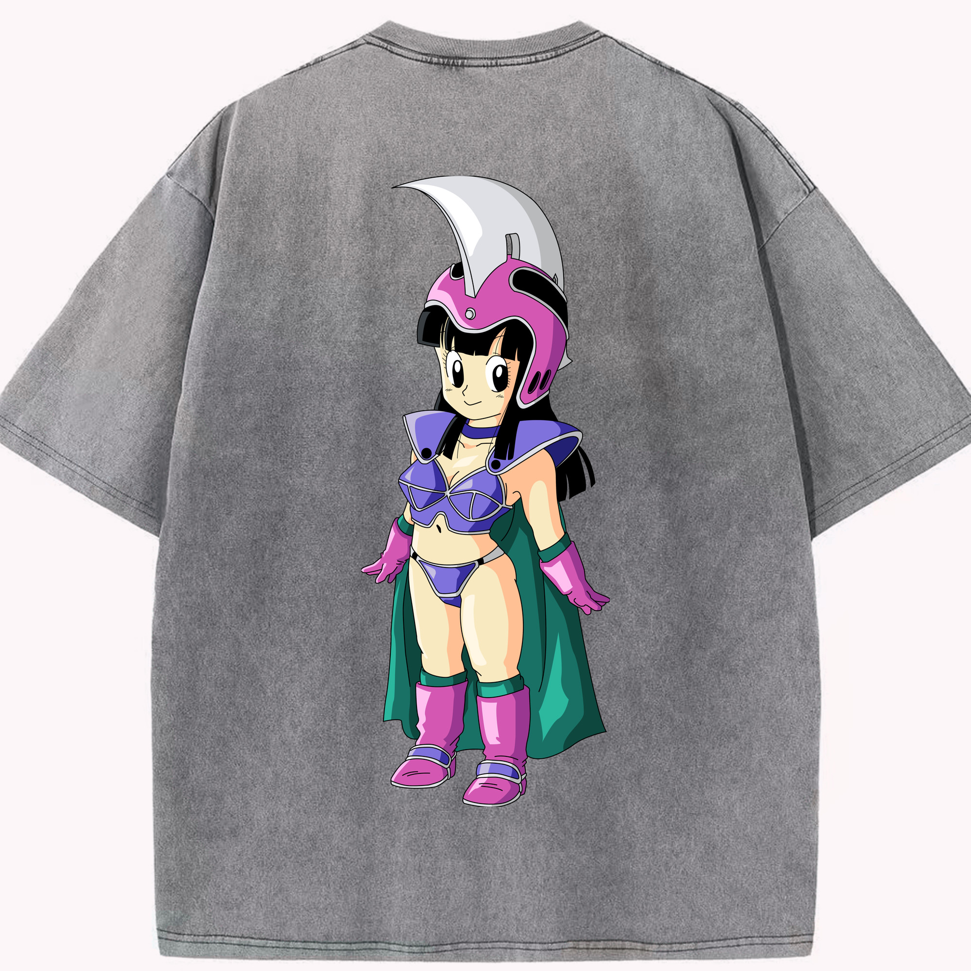 （画像用） ドラゴンボール チチ DRAGON BALL Chichi 綿100% ヴィンテージ風 半袖Tシャツ（背面プリント）