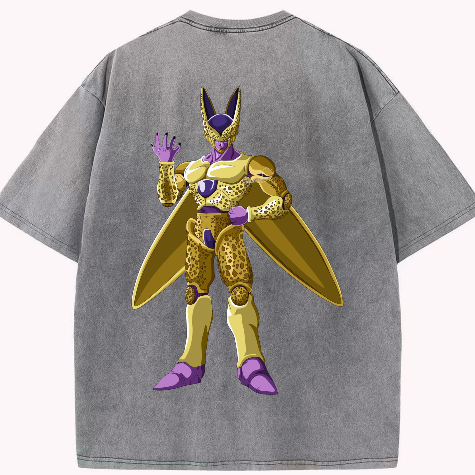 （画像用） ドラゴンボール セル DRAGON BALL Cell 綿100% ヴィンテージ風 半袖Tシャツ（背面プリント）