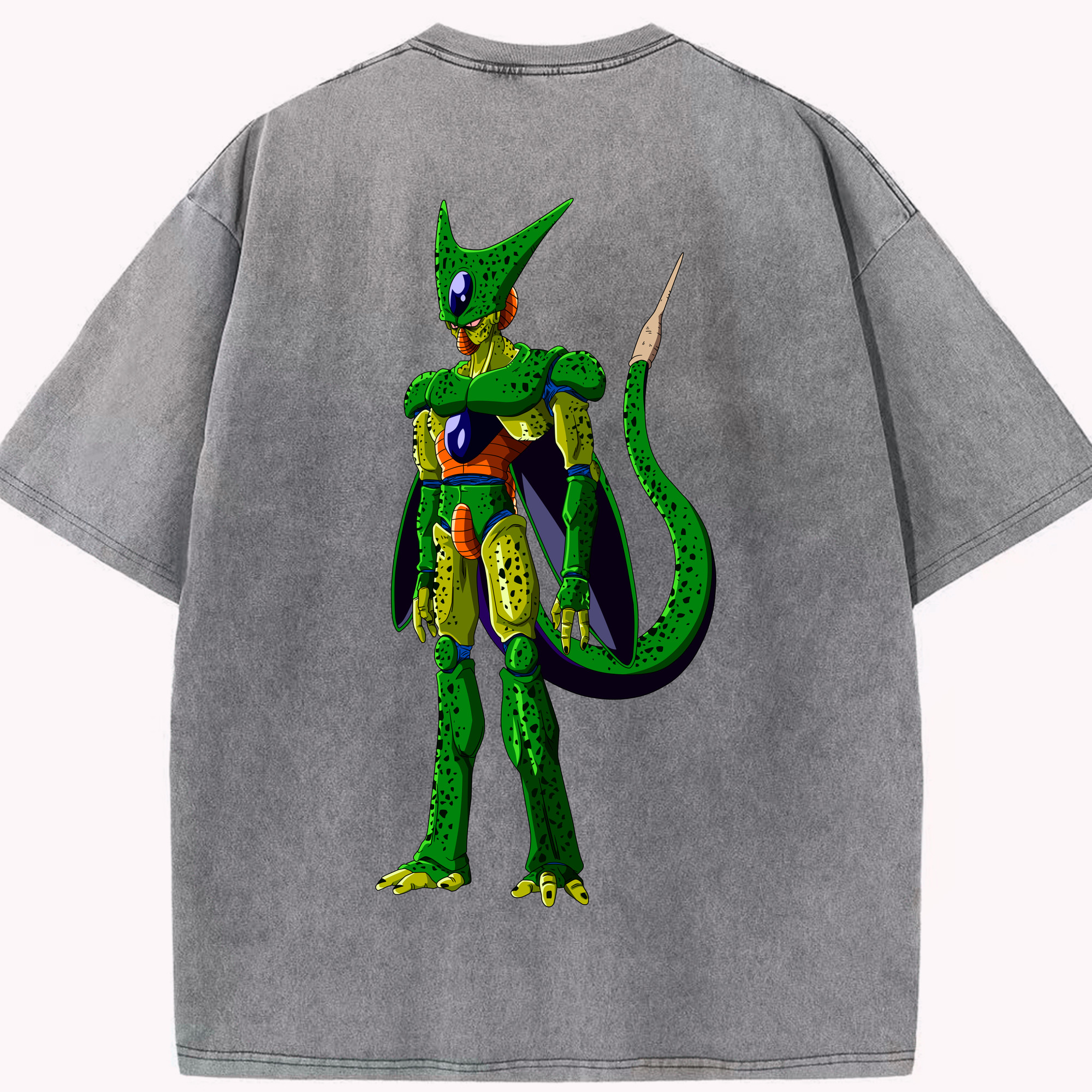 （画像用） ドラゴンボール セル DRAGON BALL Cell 綿100% ヴィンテージ風 半袖Tシャツ（背面プリント）