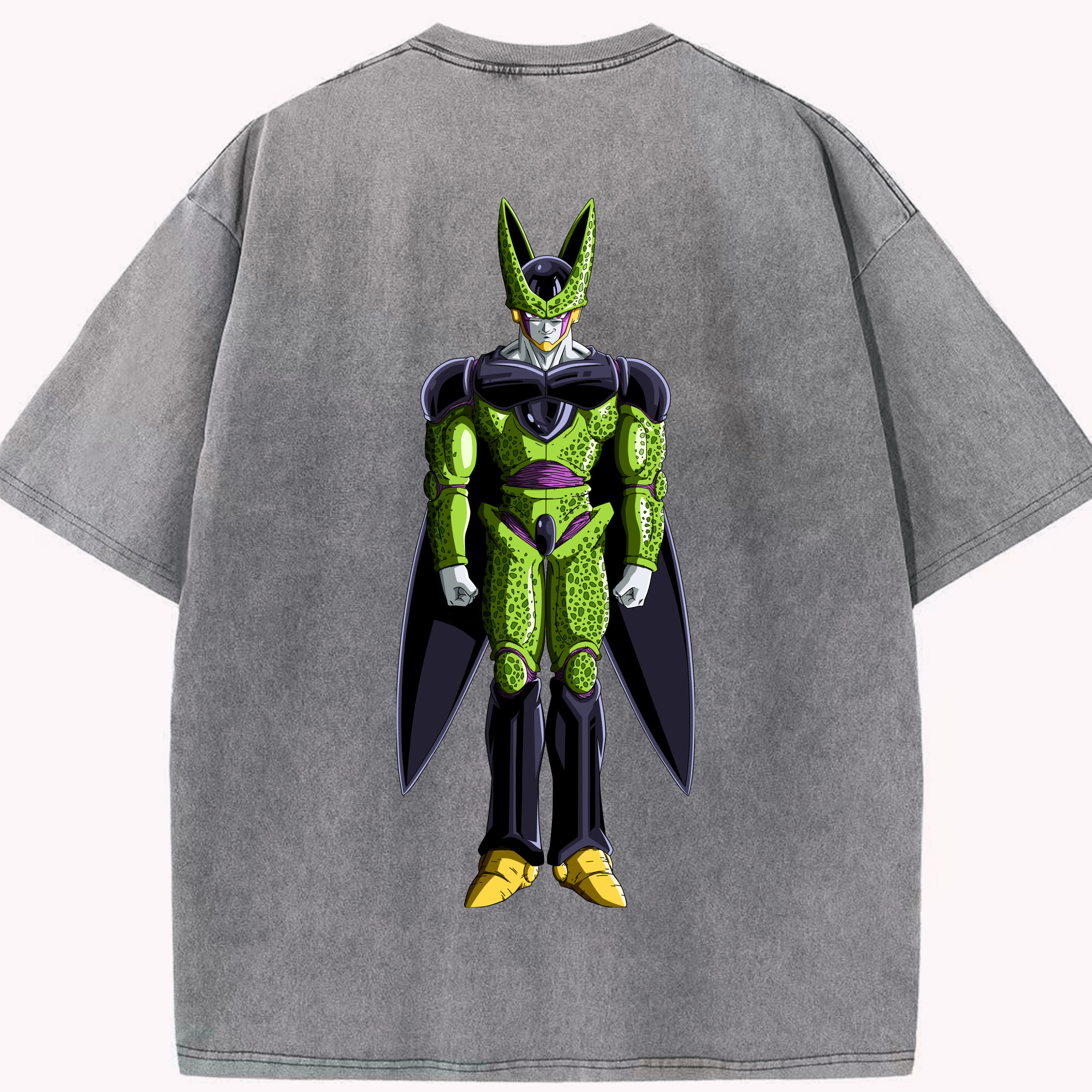 （画像用） ドラゴンボール セル DRAGON BALL Cell 綿100% ヴィンテージ風 半袖Tシャツ（背面プリント）