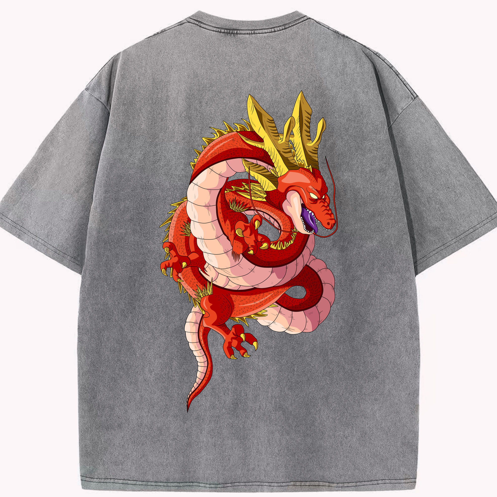 ドラゴンボール 神龍 シェンロン DRAGON BALL Shenron 綿100% ヴィンテージ風 半袖Tシャツ（背面プリント）