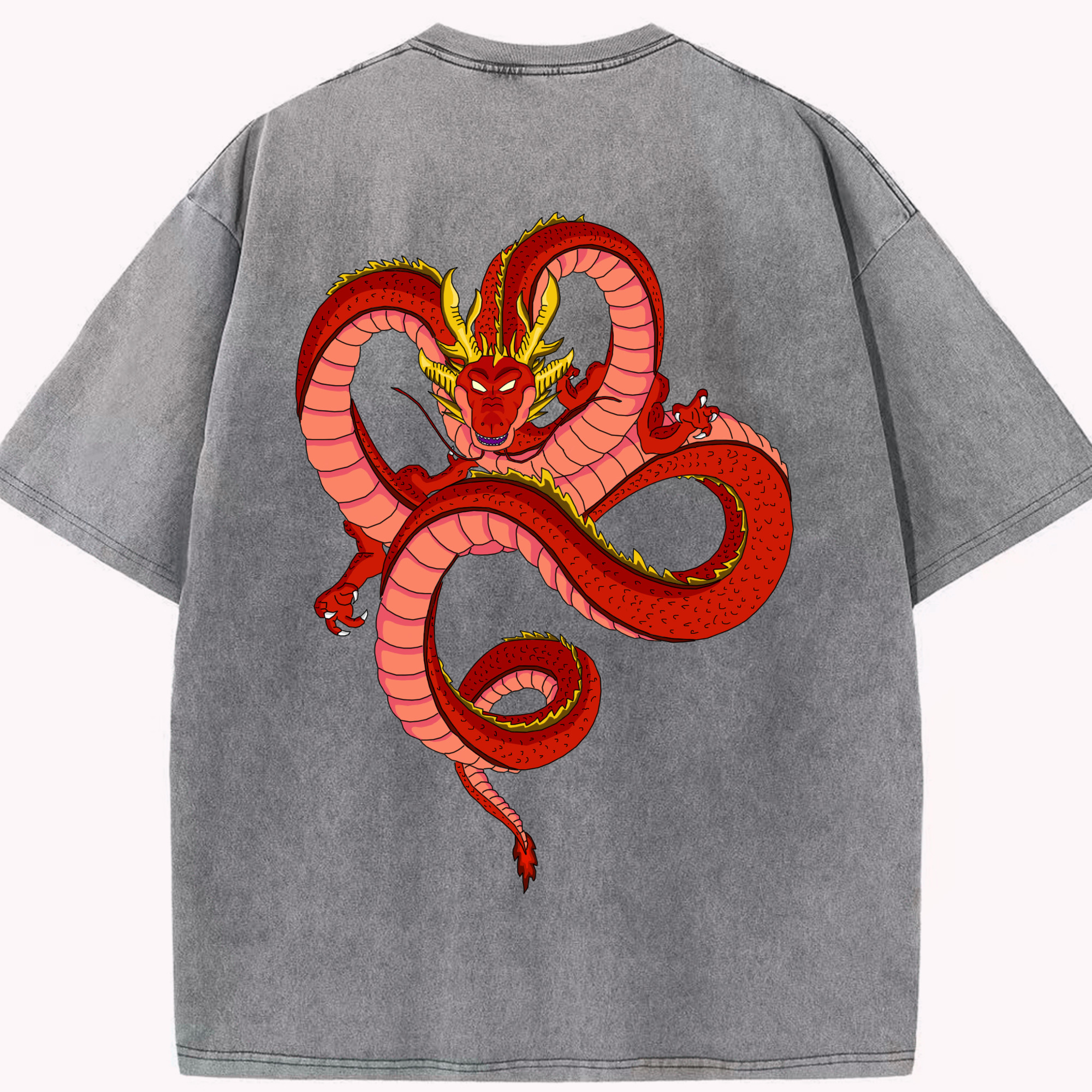 ドラゴンボール 神龍 シェンロン DRAGON BALL Shenron 綿100% ヴィンテージ風 半袖Tシャツ（背面プリント）