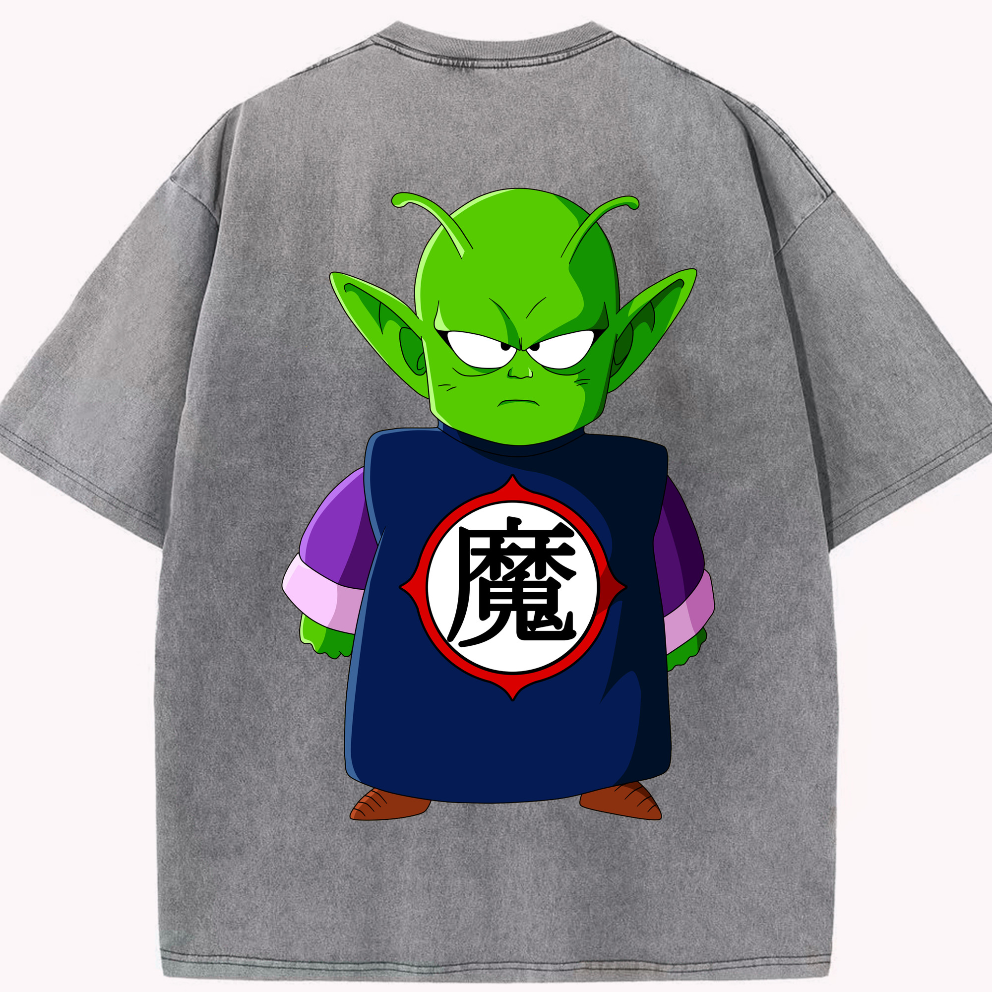 （画像用） ドラゴンボール ピッコロ DRAGON BALL Piccolo 綿100% ヴィンテージ風 半袖Tシャツ（背面プリント）