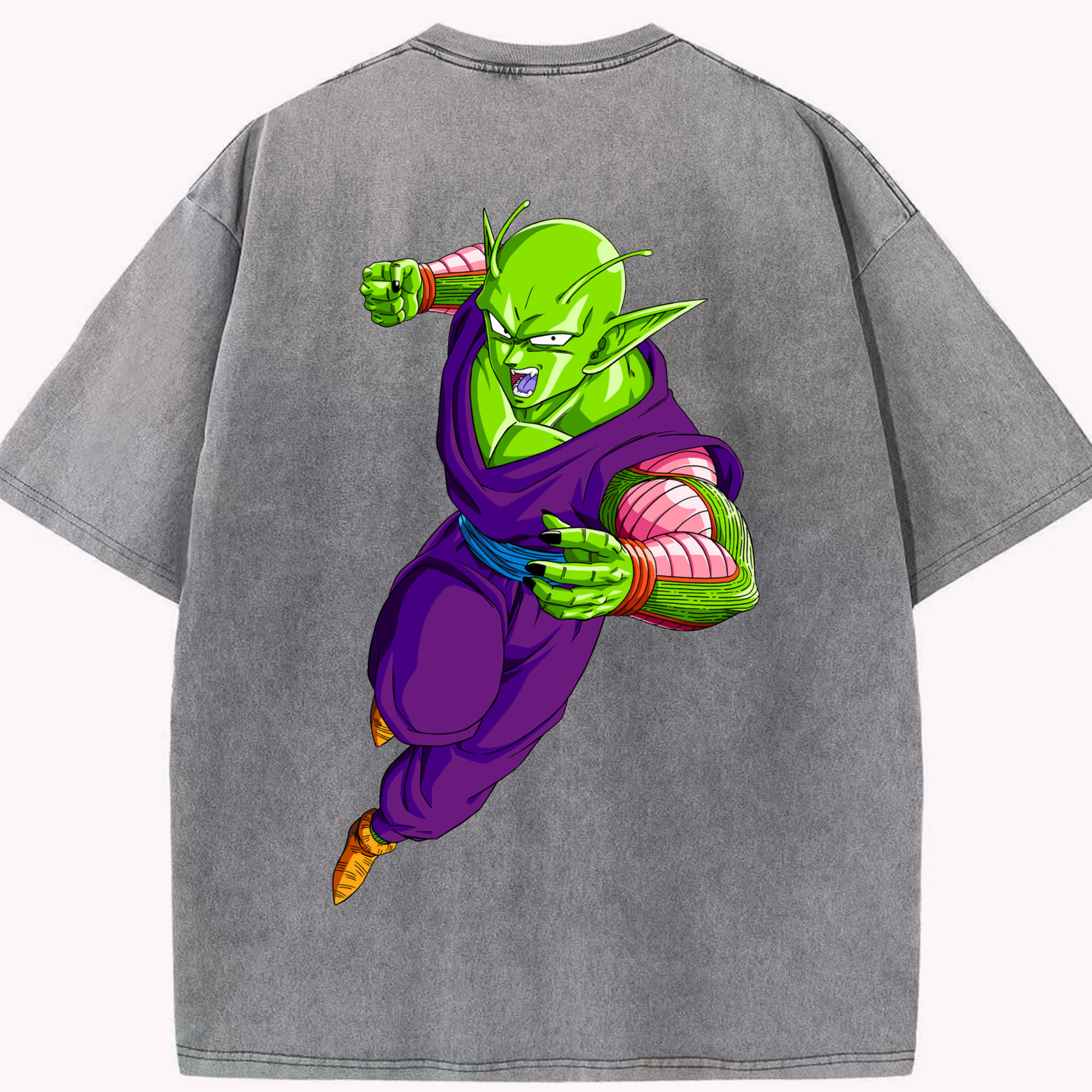 （画像用） ドラゴンボール ピッコロ DRAGON BALL Piccolo 綿100% ヴィンテージ風 半袖Tシャツ（背面プリント）