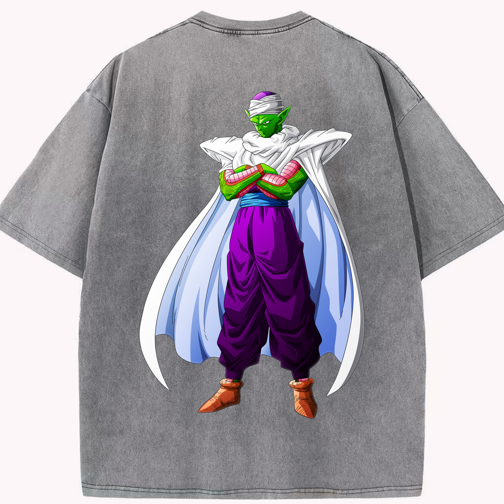 （画像用） ドラゴンボール ピッコロ DRAGON BALL Piccolo 綿100% ヴィンテージ風 半袖Tシャツ（背面プリント）