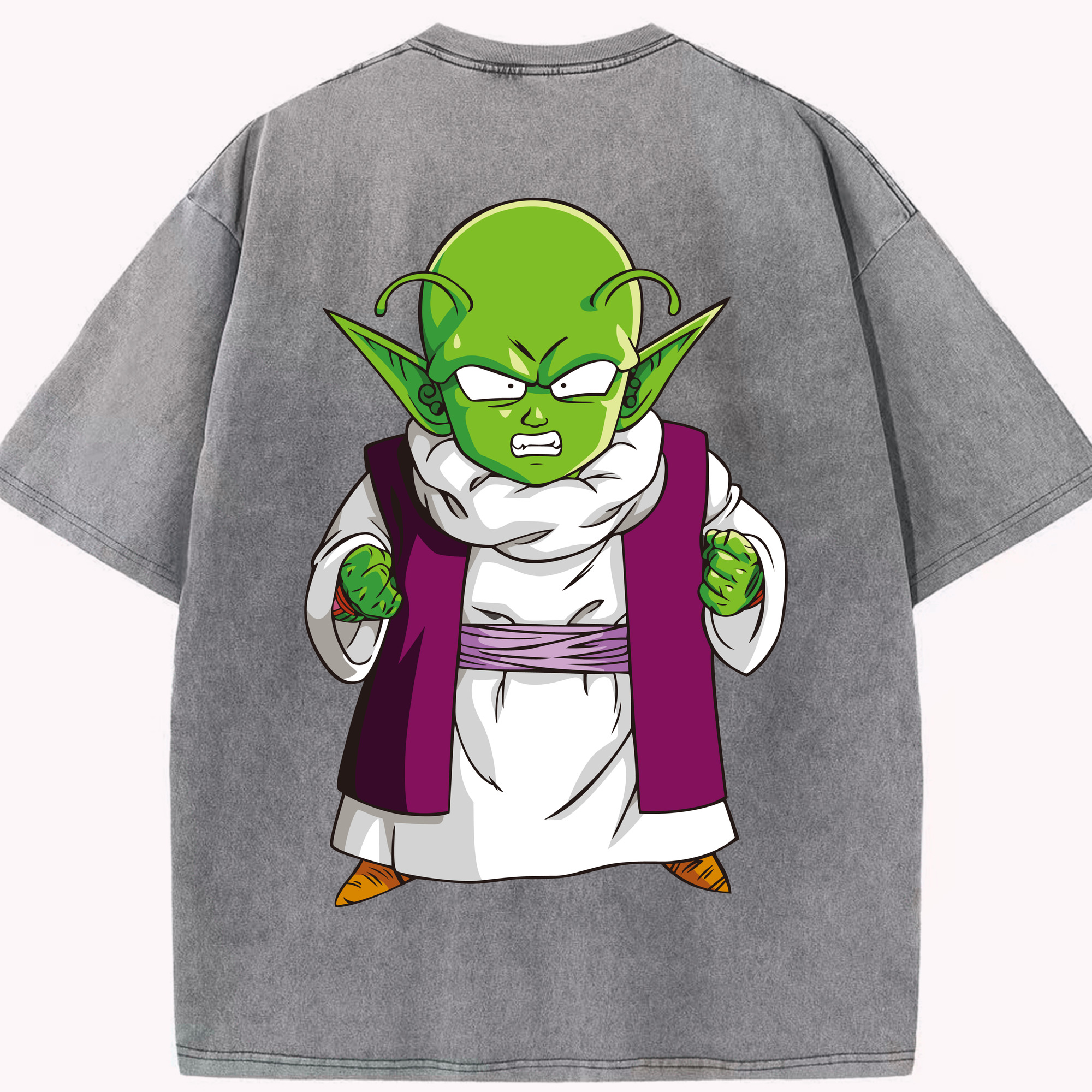 （画像用） ドラゴンボール ピッコロ DRAGON BALL Piccolo 綿100% ヴィンテージ風 半袖Tシャツ（背面プリント）