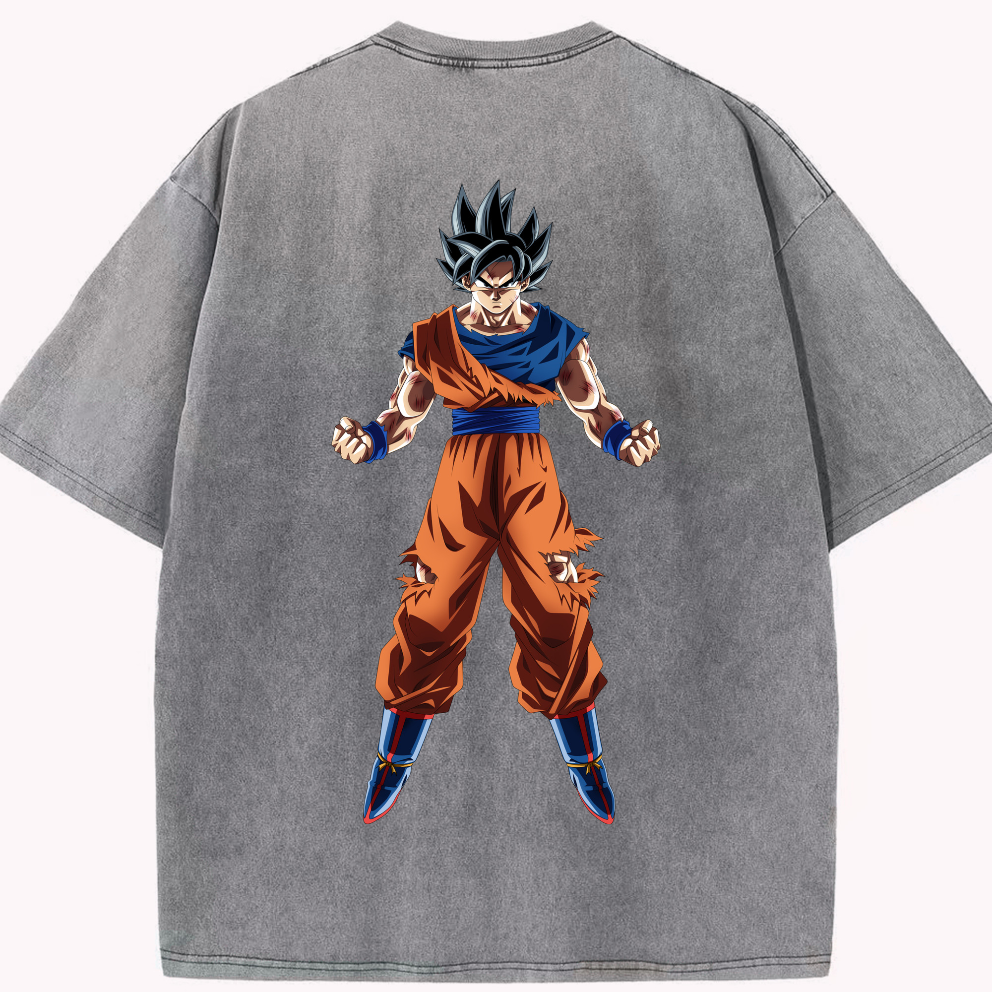 （画像用） ドラゴンボール 孫悟空（そん ごくう）Son Goku カカロット DRAGON BALL Kakarotto 綿100% ヴィンテージ風 半袖Tシャツ（背面プリント）