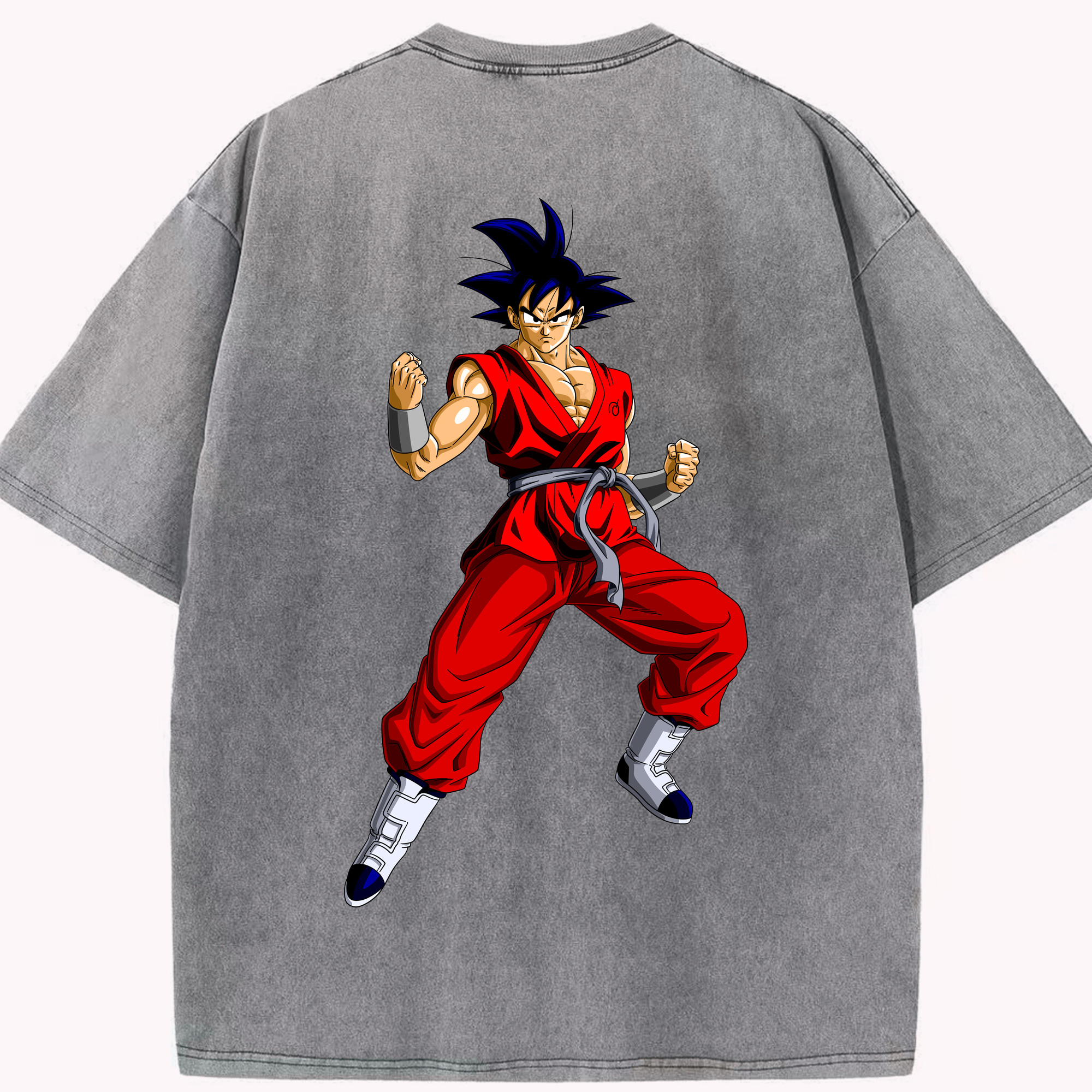 （画像用） ドラゴンボール 孫悟空（そん ごくう）Son Goku カカロット DRAGON BALL Kakarotto 綿100% ヴィンテージ風 半袖Tシャツ（背面プリント）