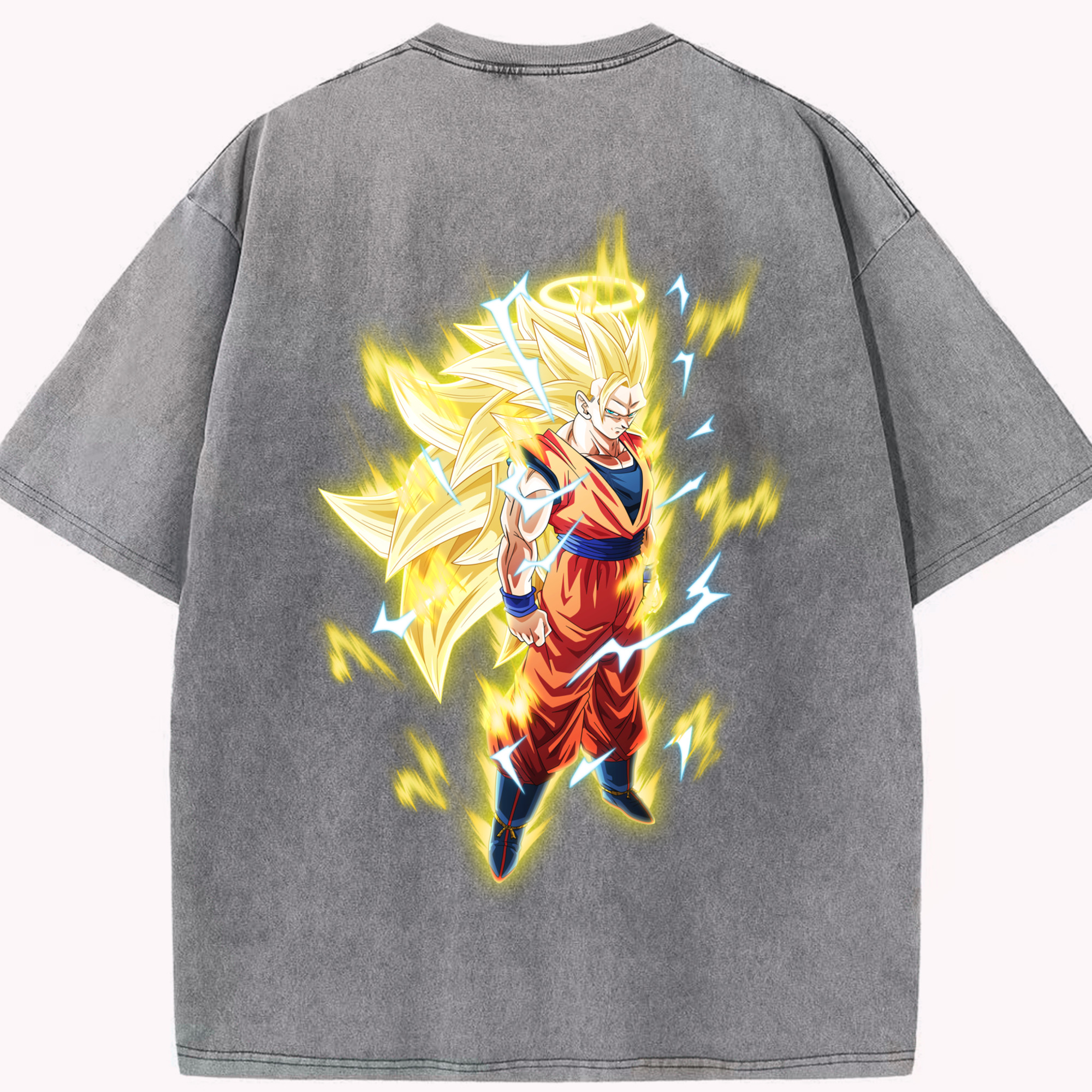 （画像用） ドラゴンボール 孫悟空（そん ごくう）Son Goku カカロット DRAGON BALL Kakarotto 綿100% ヴィンテージ風 半袖Tシャツ（背面プリント）