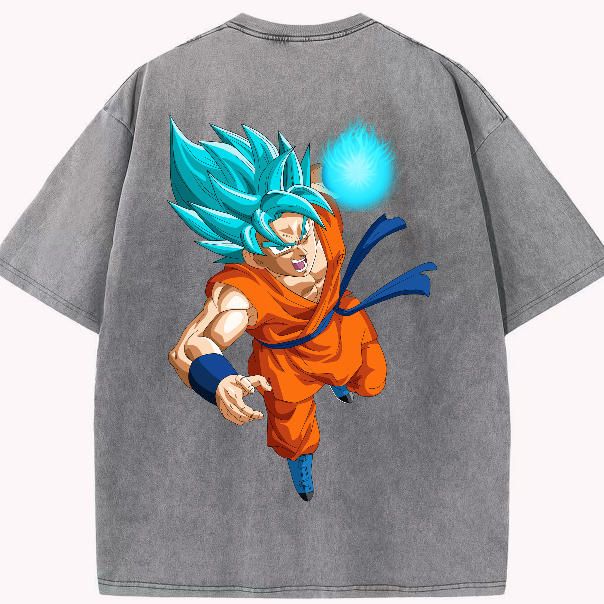（画像用） ドラゴンボール 孫悟空（そん ごくう）Son Goku カカロット DRAGON BALL Kakarotto 綿100% ヴィンテージ風 半袖Tシャツ（背面プリント）