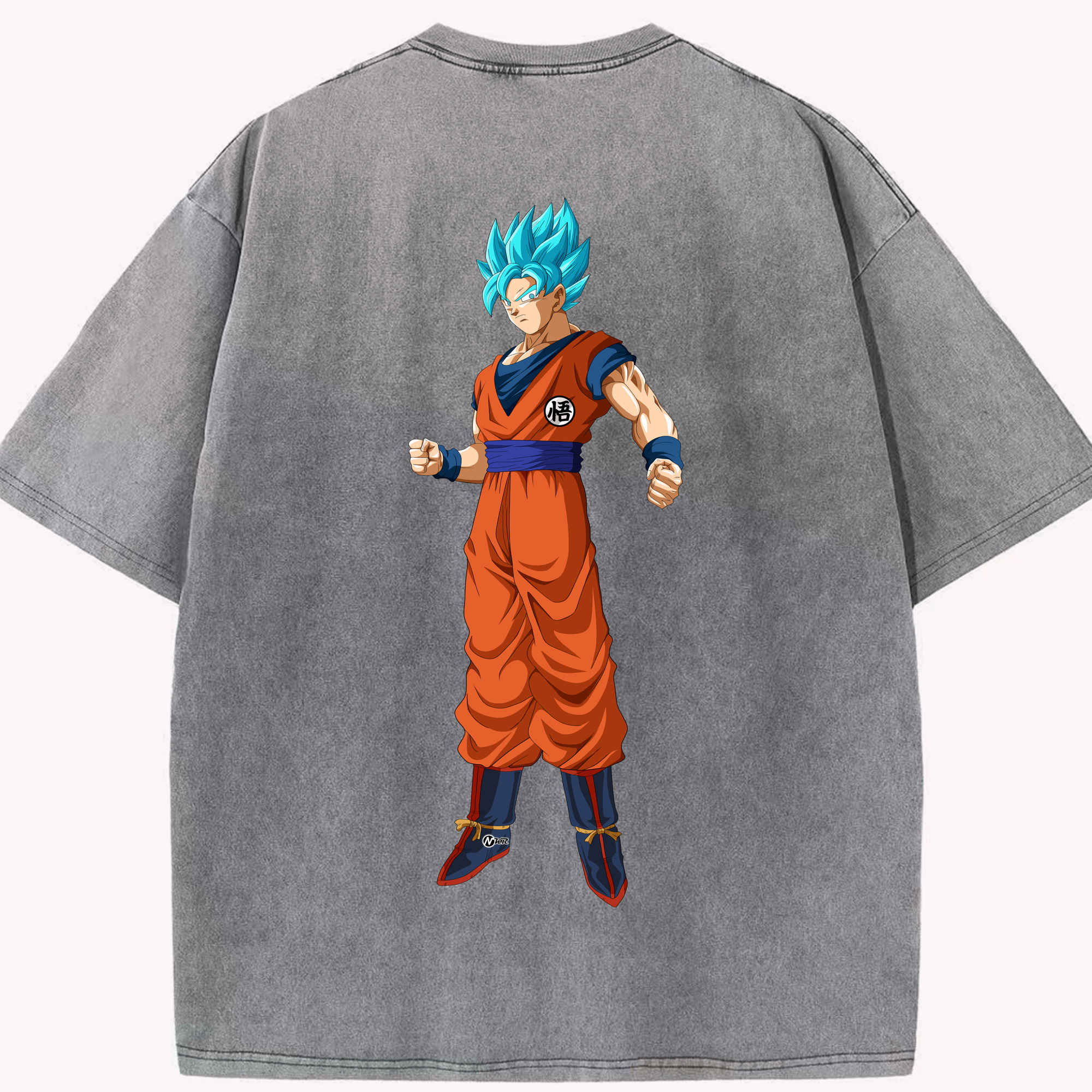 （画像用） ドラゴンボール 孫悟空（そん ごくう）Son Goku カカロット DRAGON BALL Kakarotto 綿100% ヴィンテージ風 半袖Tシャツ（背面プリント）