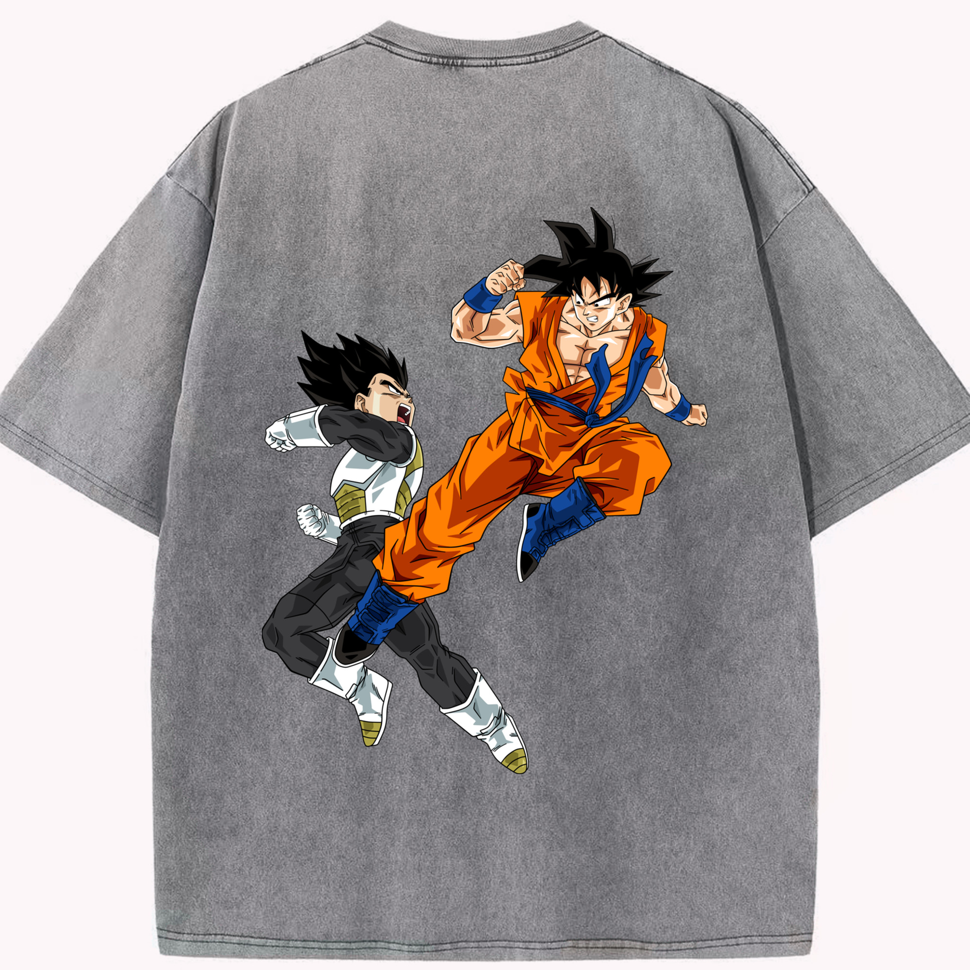 （画像用） ドラゴンボール 孫悟空（そん ごくう）Son Goku カカロット DRAGON BALL Kakarotto 綿100% ヴィンテージ風 半袖Tシャツ（背面プリント）