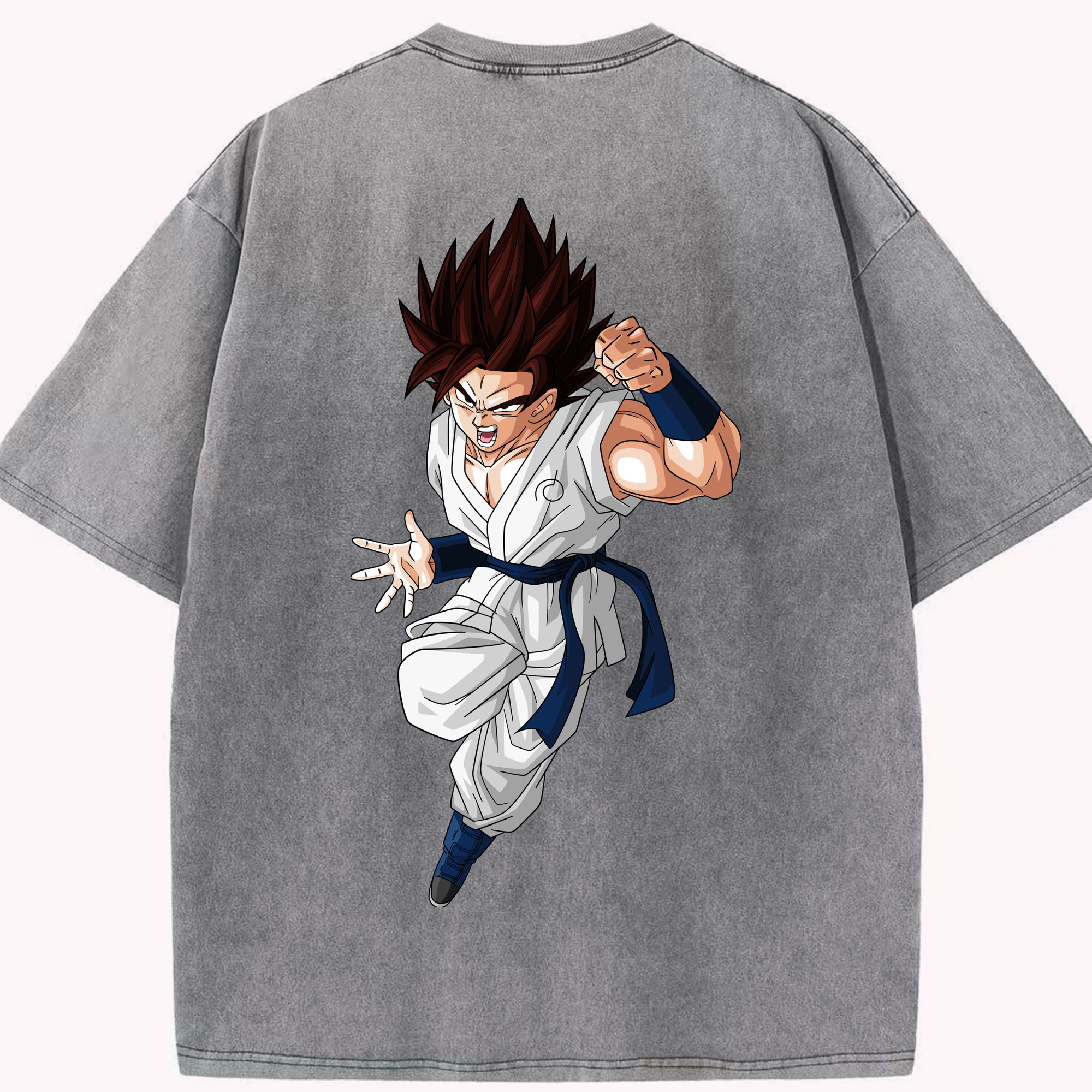 （画像用） ドラゴンボール 孫 悟飯（そんごはん）DRAGON BALL Son Gohan 綿100% ヴィンテージ風 半袖Tシャツ（背面プリント）