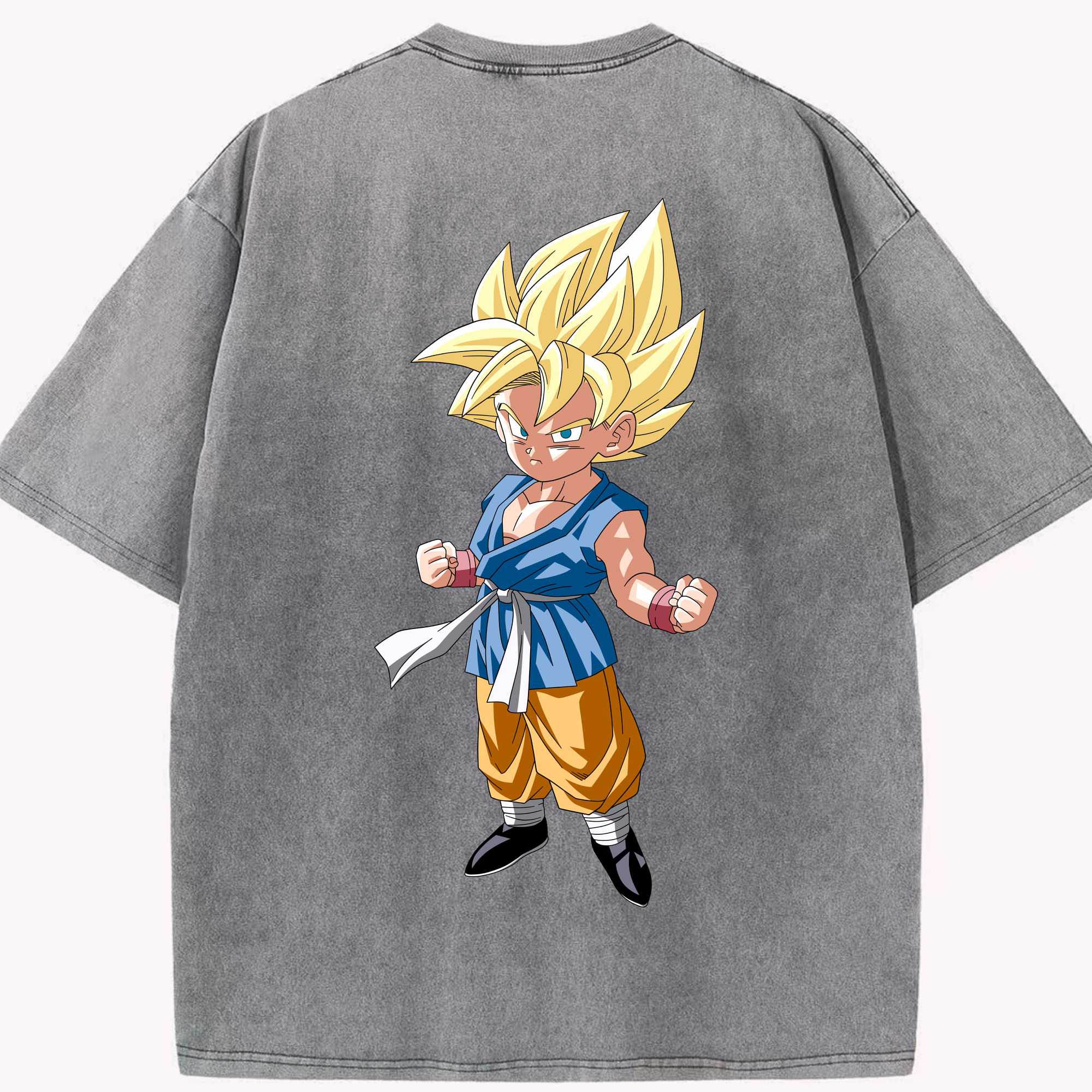 （画像用） ドラゴンボール 孫 悟飯（そんごはん）DRAGON BALL Son Gohan 綿100% ヴィンテージ風 半袖Tシャツ（背面プリント）