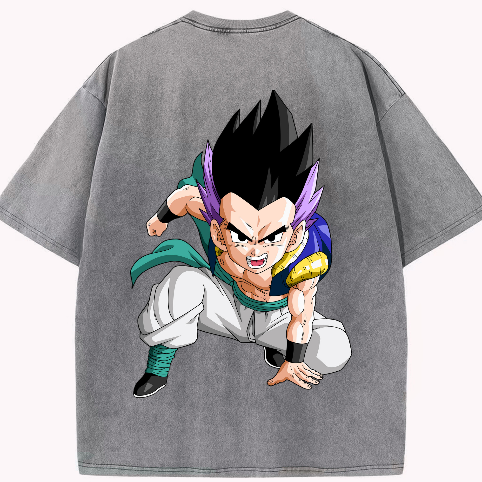 （画像用） ドラゴンボール 孫 悟飯（そんごはん）DRAGON BALL Son Gohan 綿100% ヴィンテージ風 半袖Tシャツ（背面プリント）