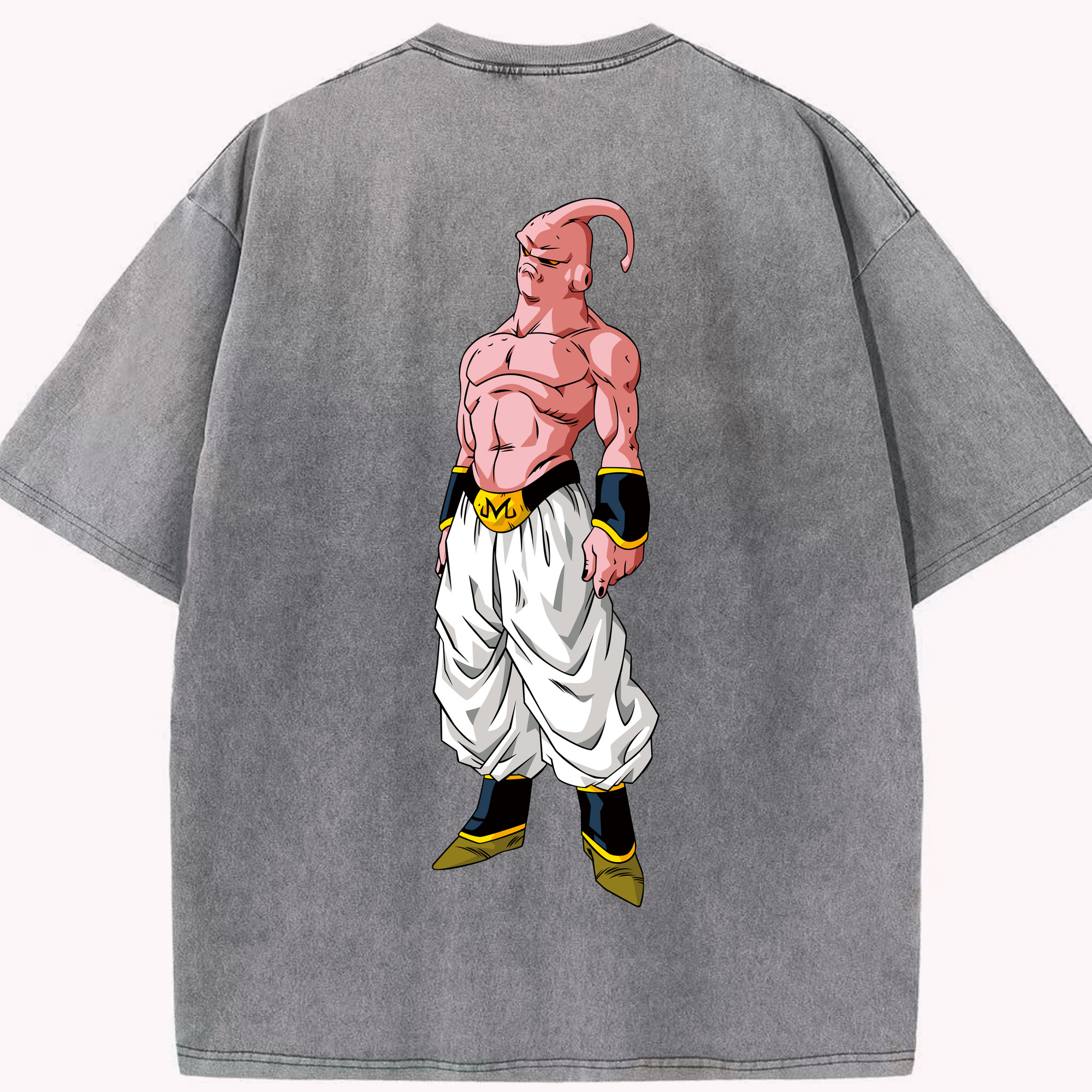 （画像用） ドラゴンボール 魔人ブウ DRAGON BALL Majin Buu 綿100% ヴィンテージ風 半袖Tシャツ（背面プリント）